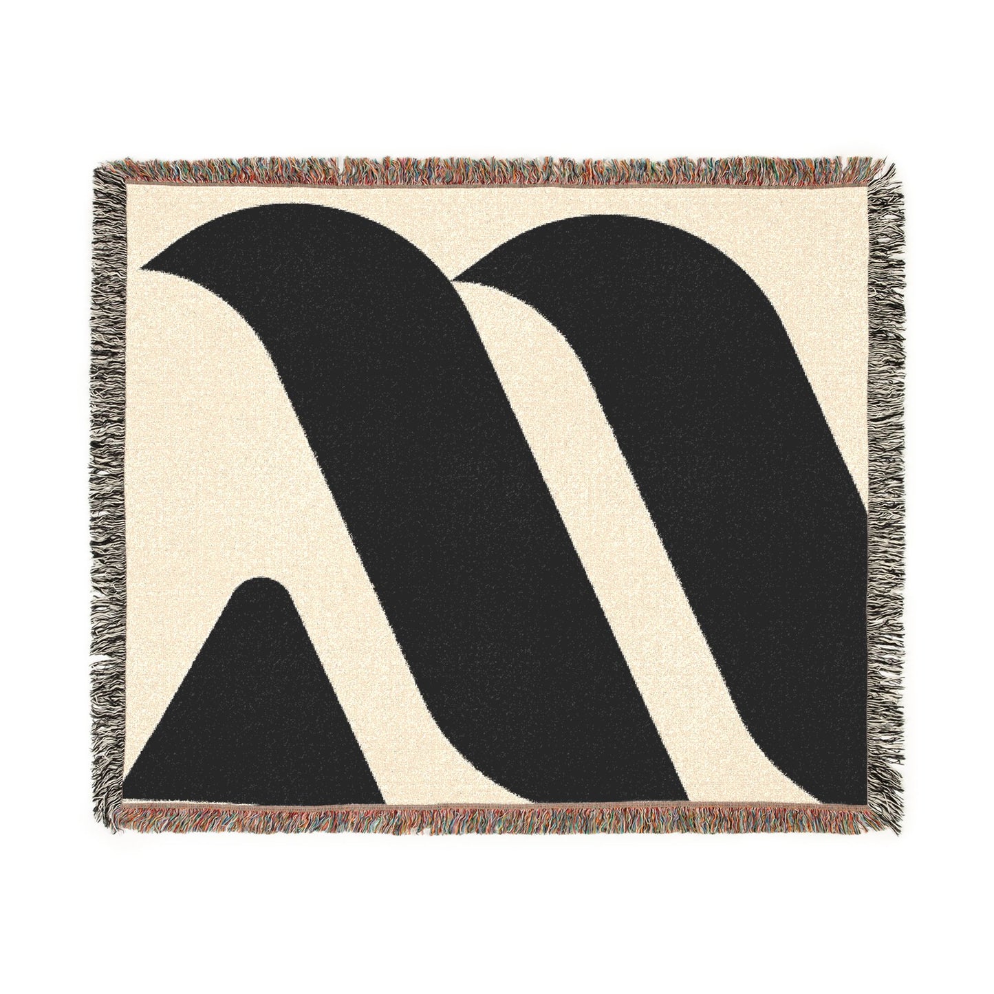 Abstract Curved Stripes Woven Blanket | Modern Geometric Throw