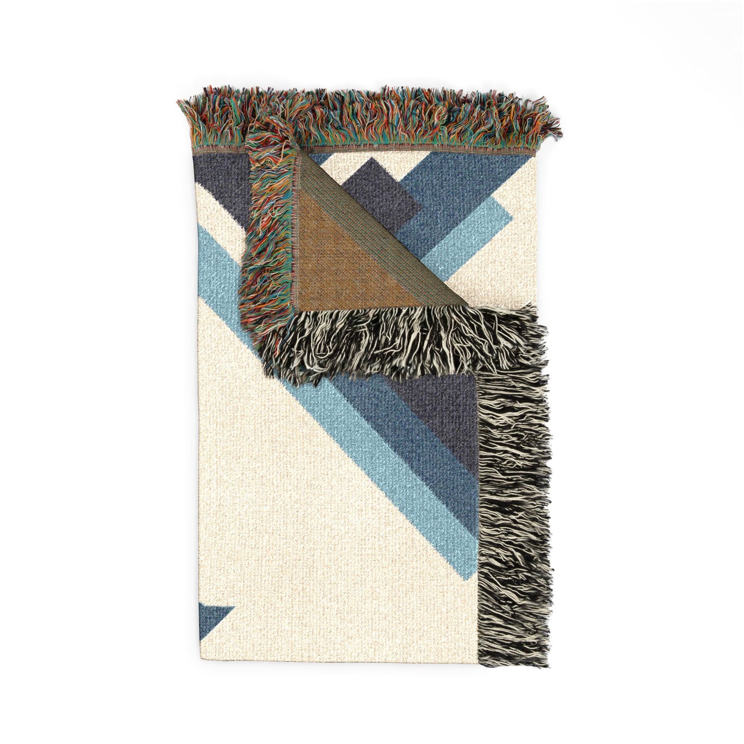 Geometric Diagonal Stripes Woven Blanket | Modern Abstract Throw