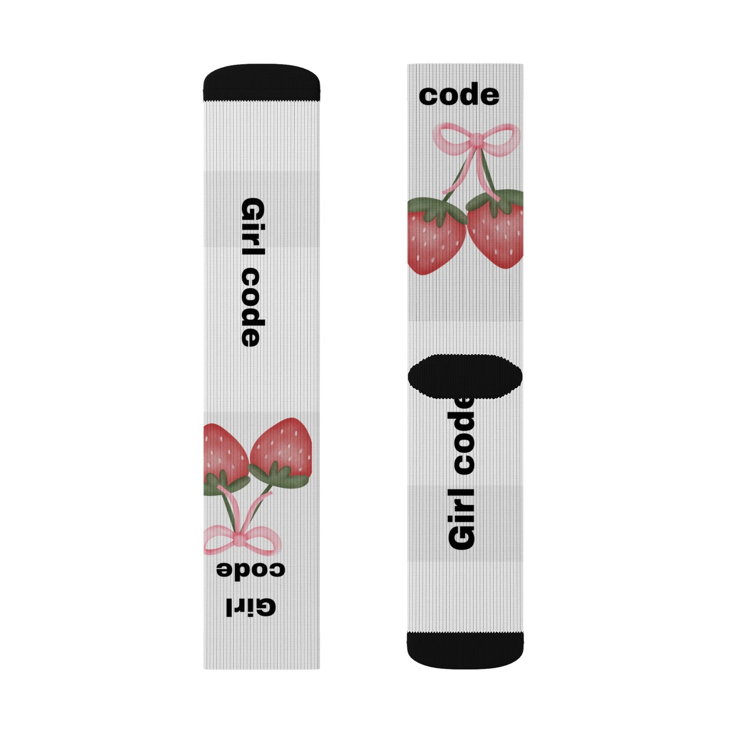 Girl Code Strawberry Crew Socks | Sublimation Socks