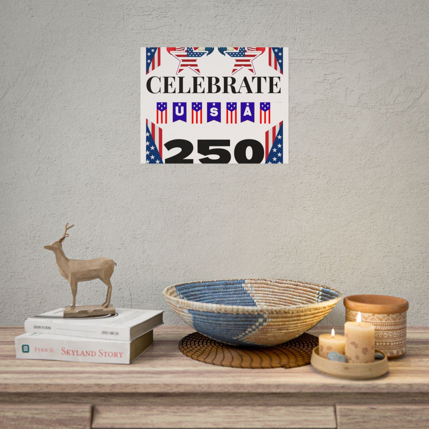 Celebrate USA 250 Rolled Poster | Patriotic Fourth of July Decor