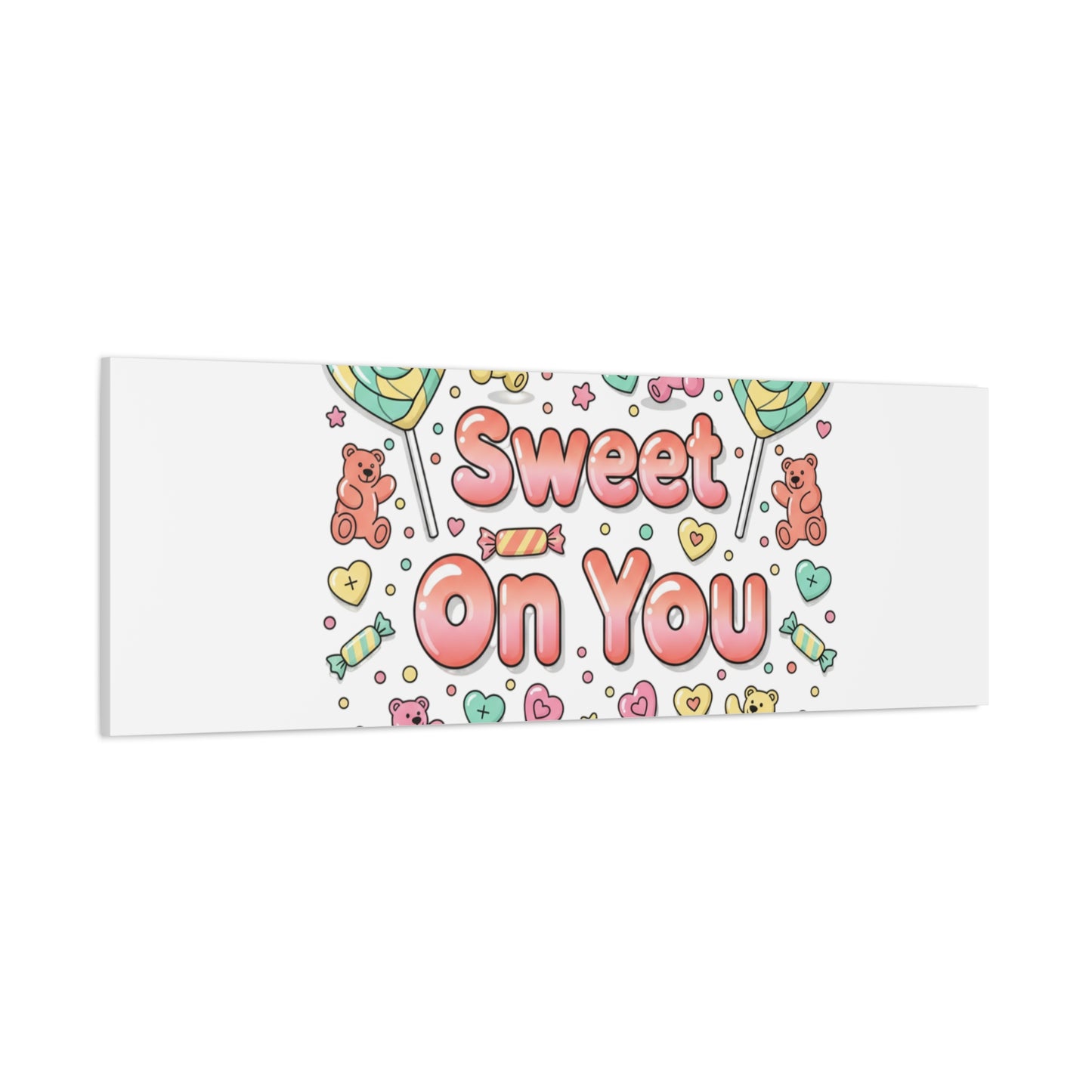 Sweet On You Canvas | Valentine Candycore heart candy pattern, pastel snackcore art