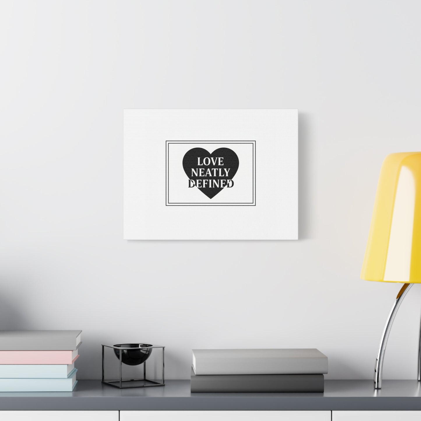 Love Neatly Defined Canvas, editorial black and white love print | elegant typography poster