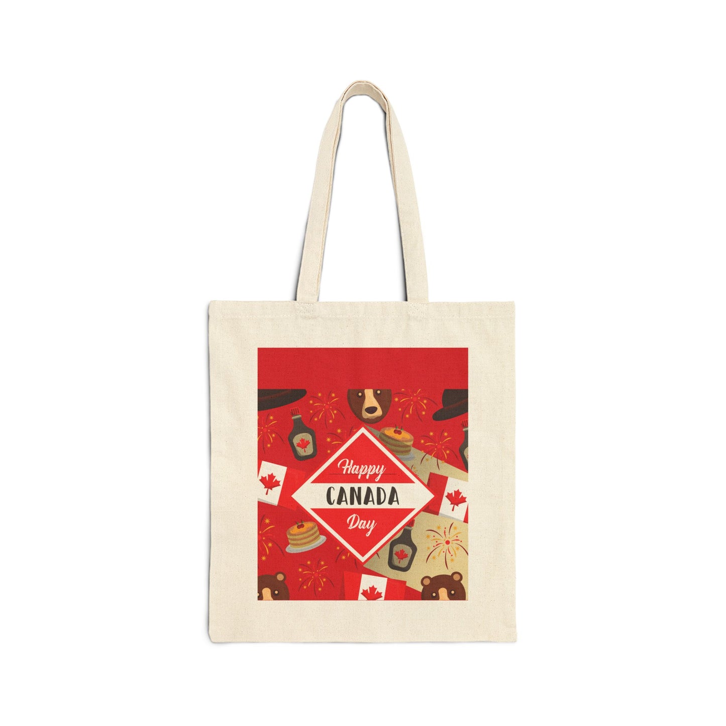 Canada Day Cotton Tote Bag — Happy Canada Day Patriotic Maple Leaf Design
