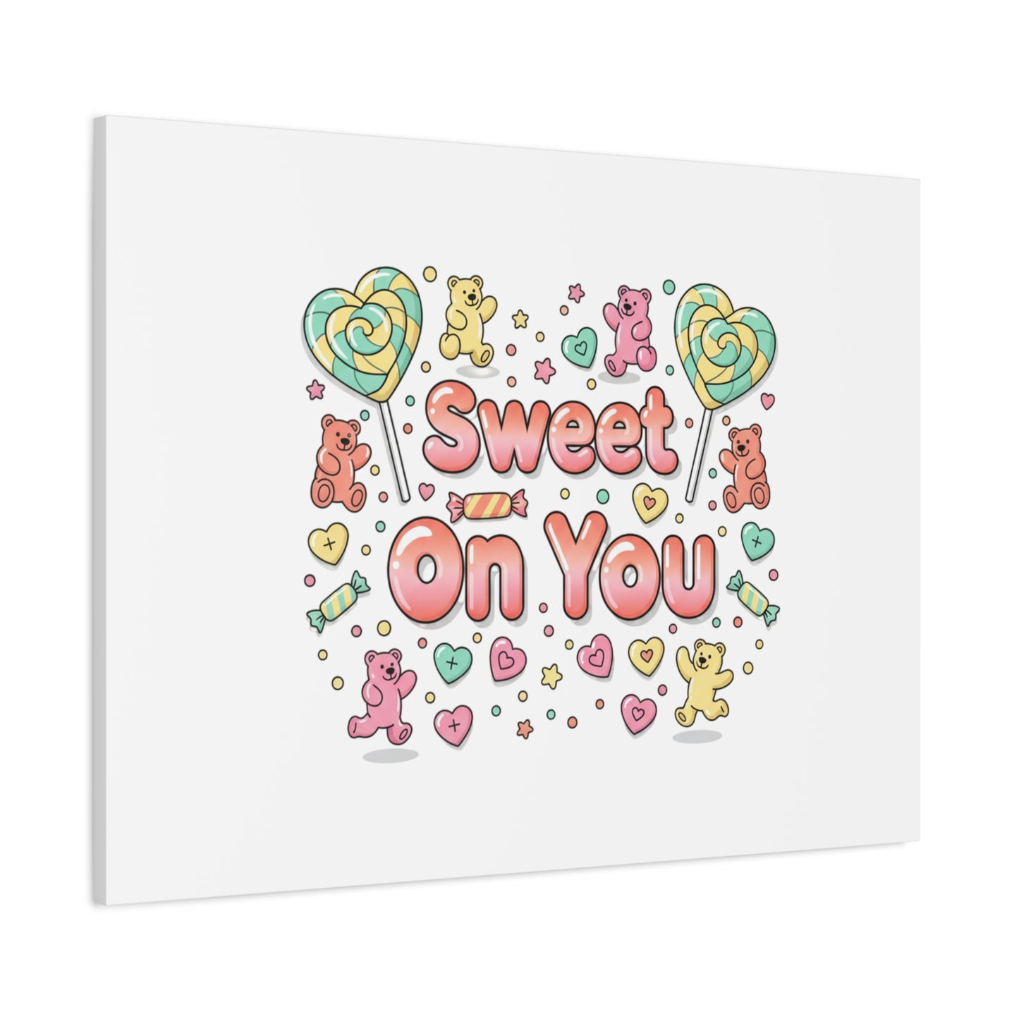 Sweet On You Canvas | Valentine Candycore heart candy pattern, pastel snackcore art