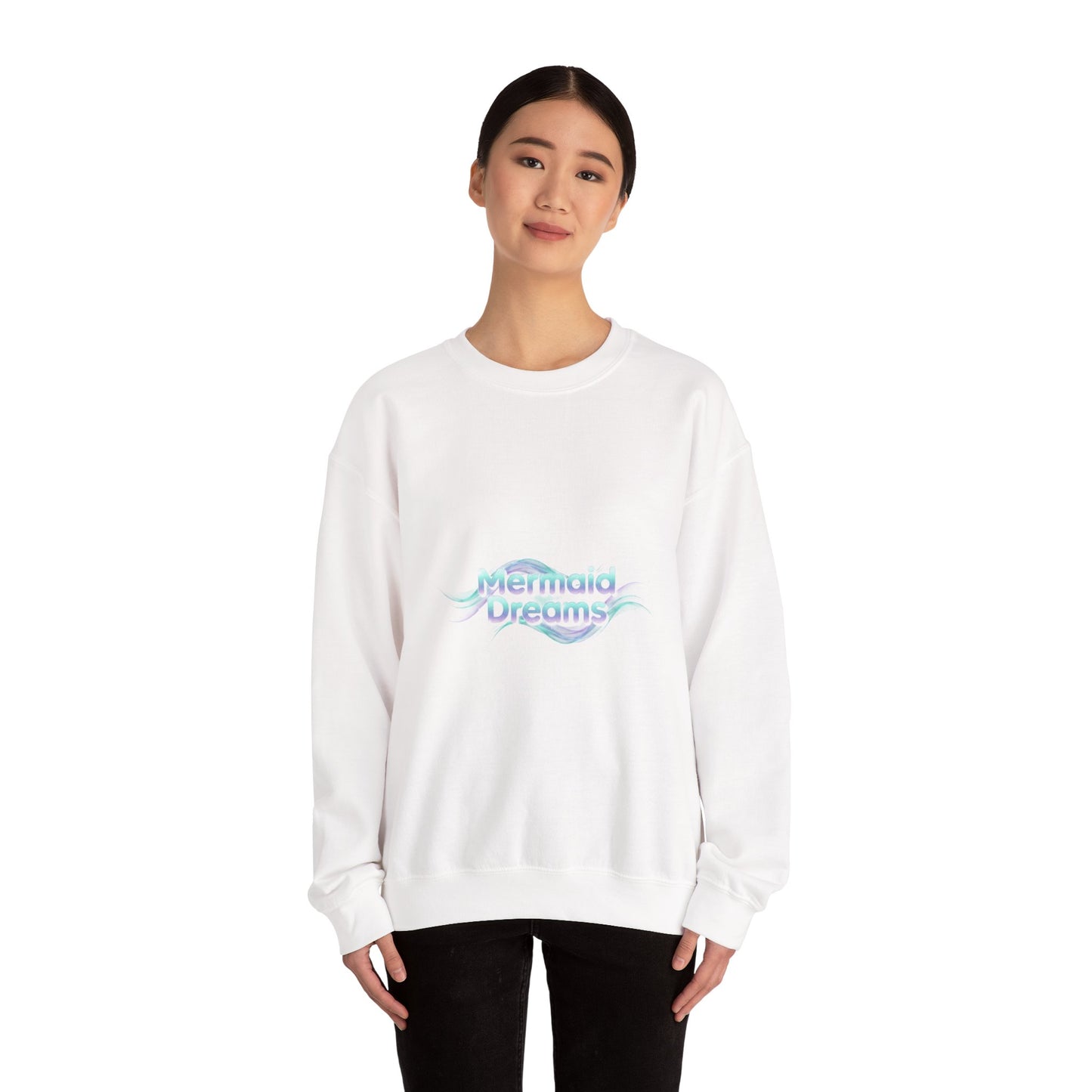 Mermaid Dreams Sweatshirt | iridescent text, pearly word accent