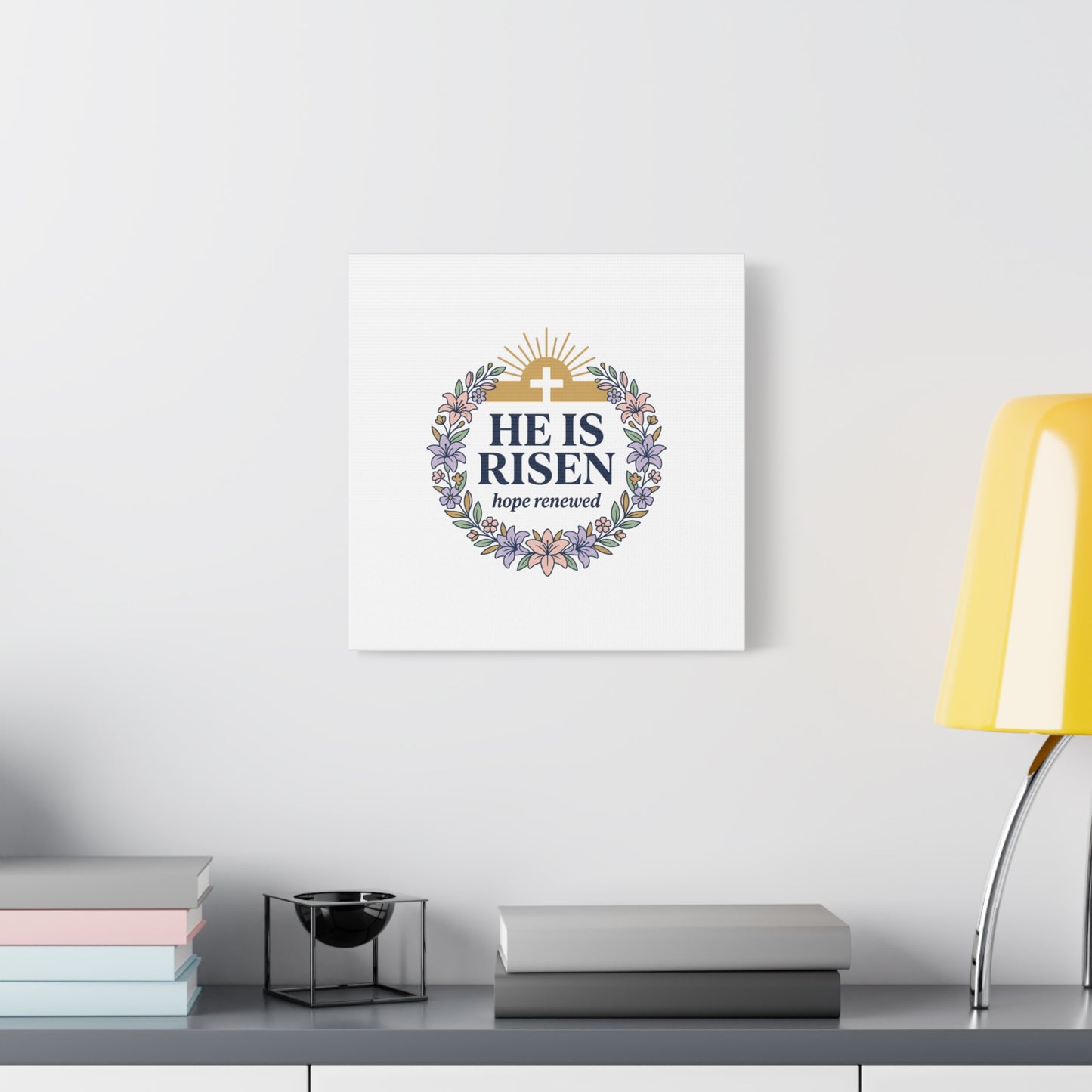 He Is Risen Canvas | Christian Easter Wall Art, Resurrection Scripture