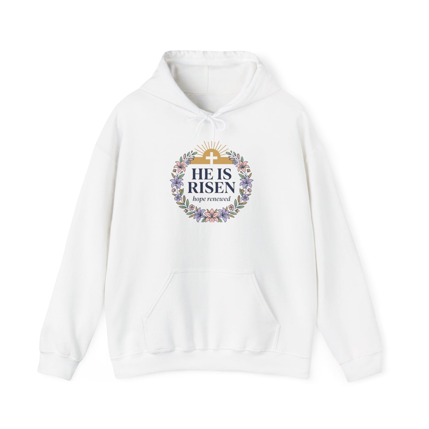 He Is Risen wreath hoodie | Christian Easter sweatshirt, resurrection apparel