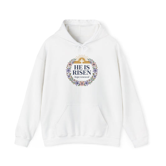 He Is Risen wreath hoodie | Christian Easter sweatshirt, resurrection apparel
