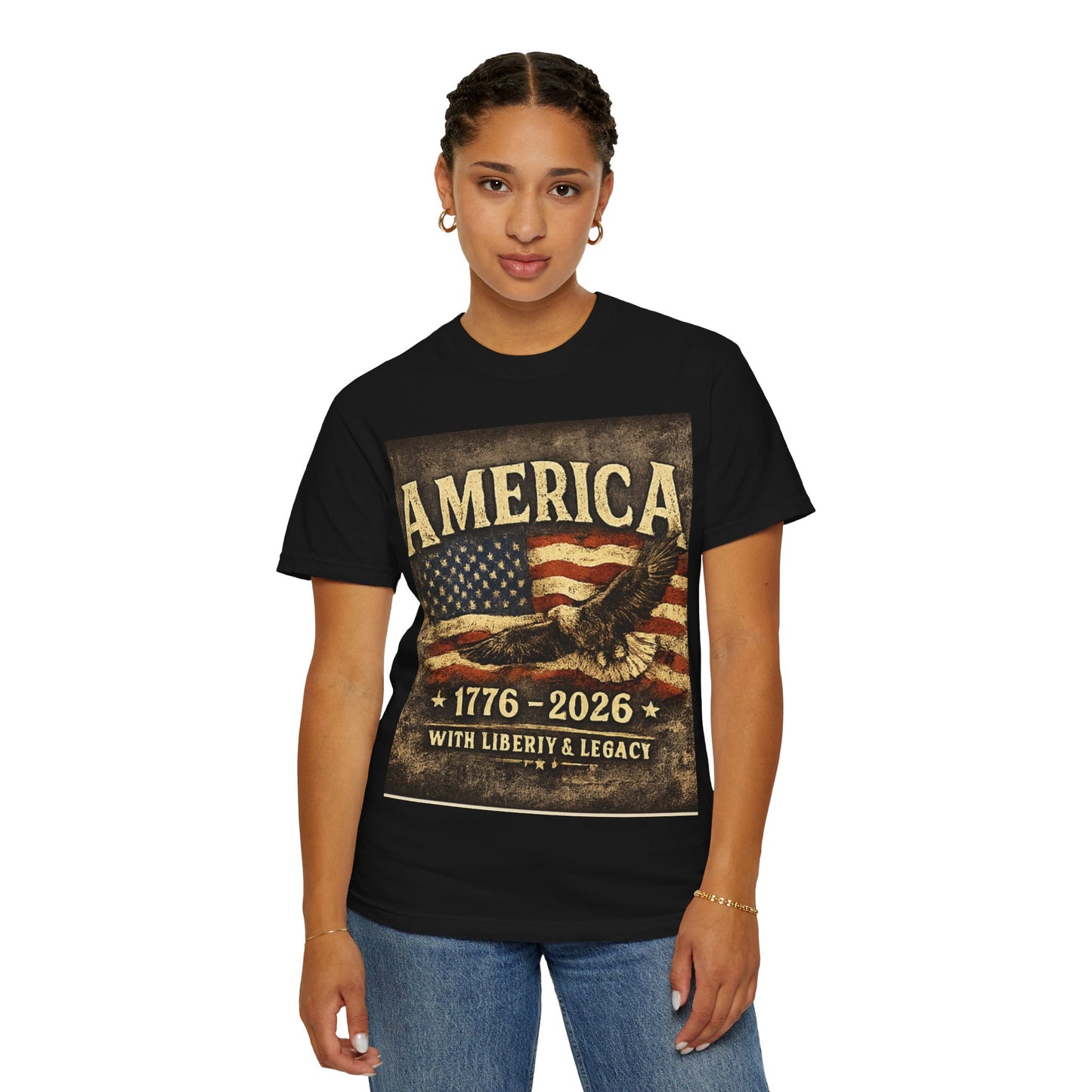America 1776-2026 Vintage Flag Eagle T-shirt