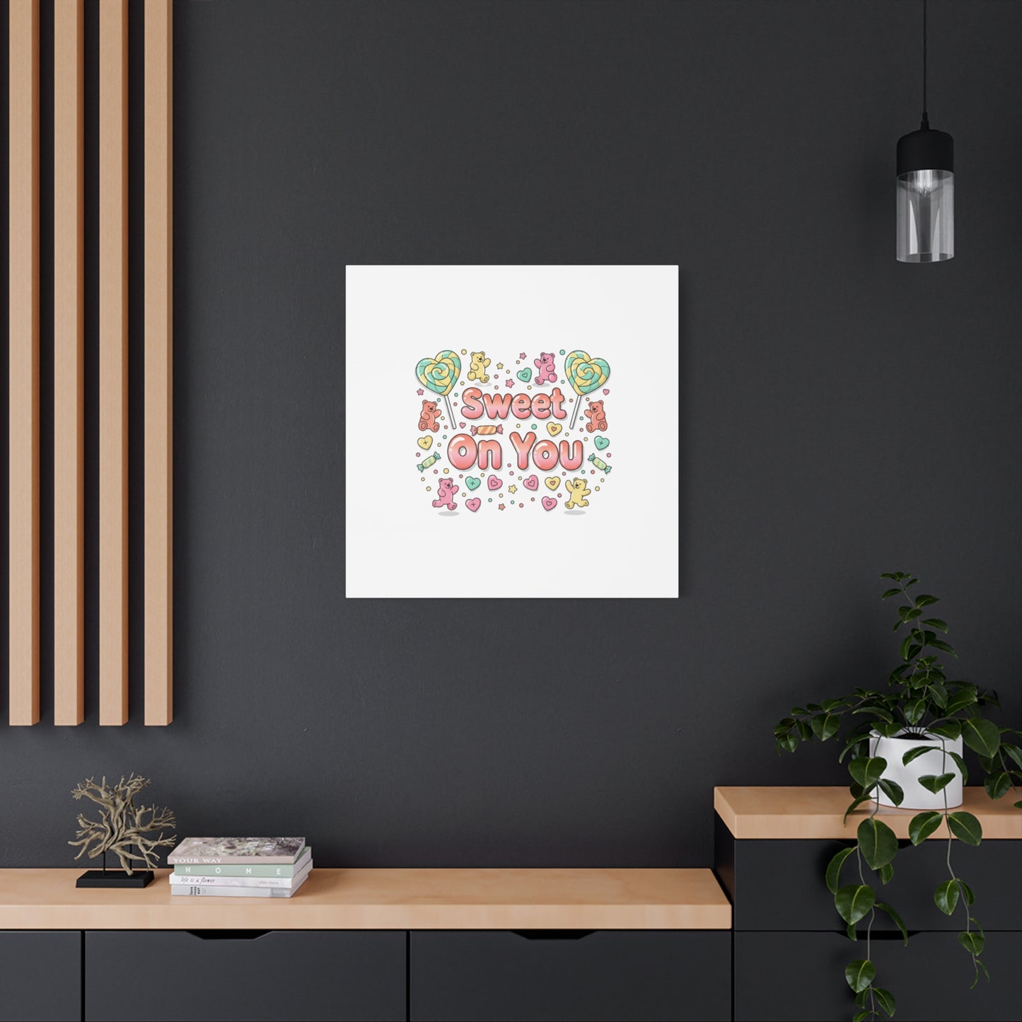 Sweet On You Canvas | Valentine Candycore heart candy pattern, pastel snackcore art