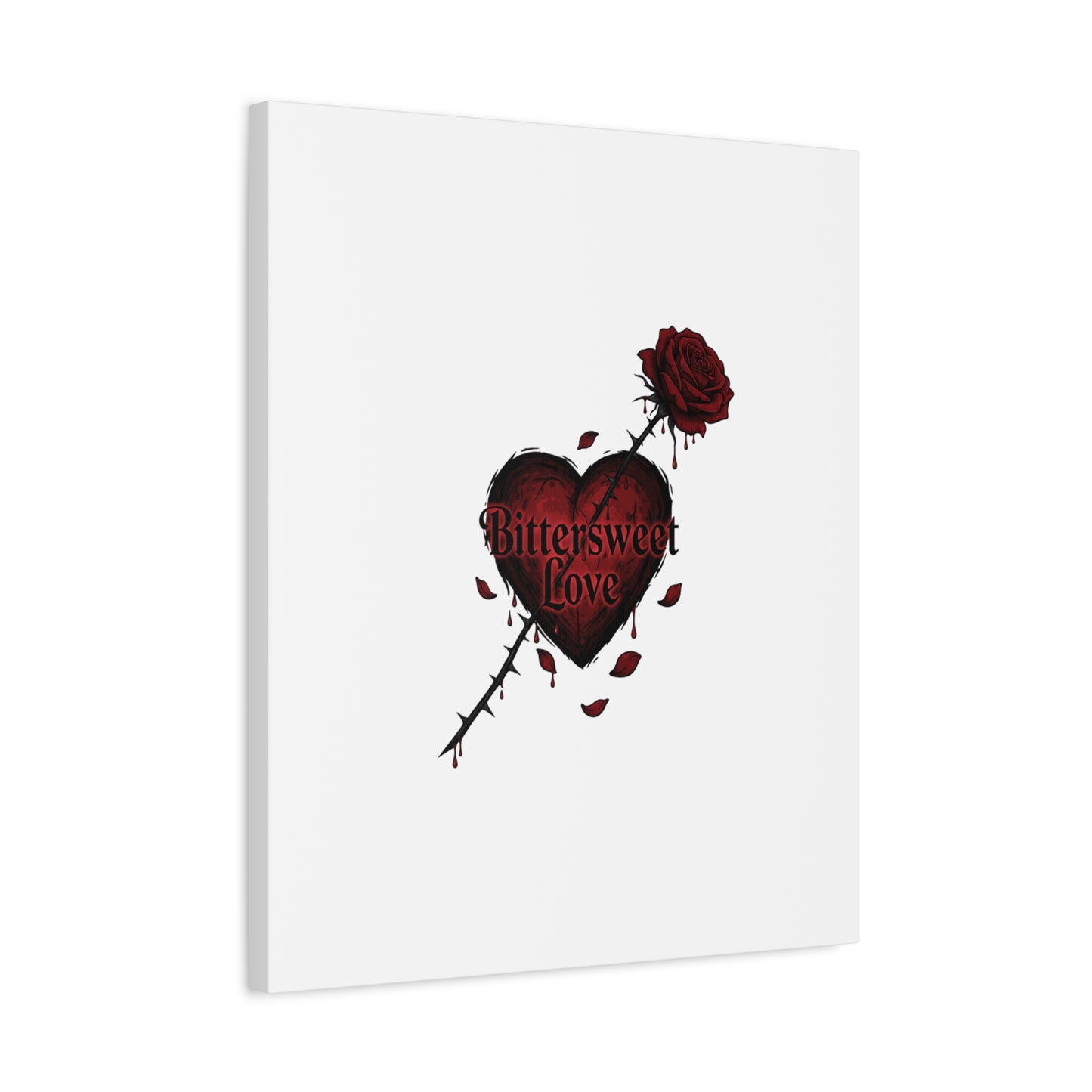 Bittersweet Love heart & thorn rose Canvas | Goth Valentine, Dark Romance Art Print