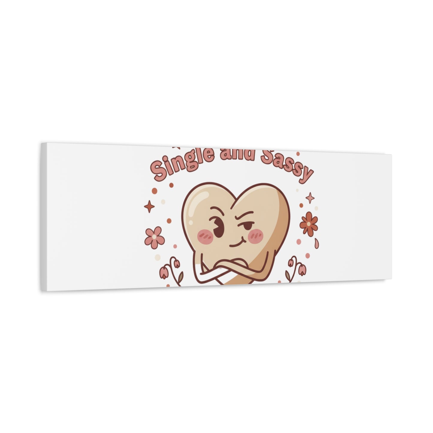 Single and Sassy Heart Canvas | Anti‑Valentine, Pastel Cynic Wall Art