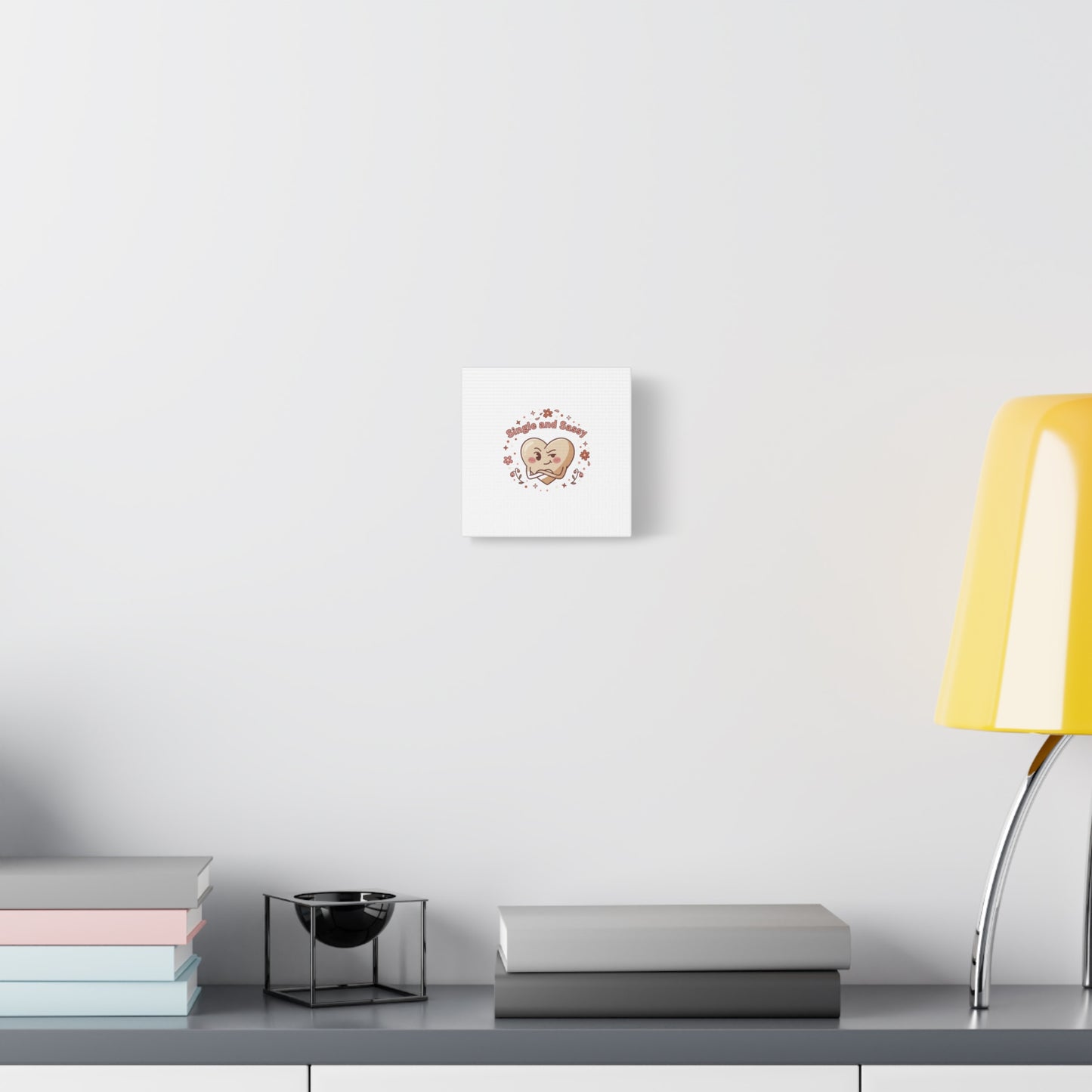 Single and Sassy Heart Canvas | Anti‑Valentine, Pastel Cynic Wall Art