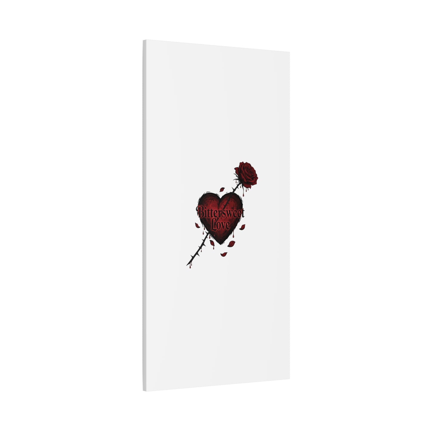 Bittersweet Love heart & thorn rose Canvas | Goth Valentine, Dark Romance Art Print