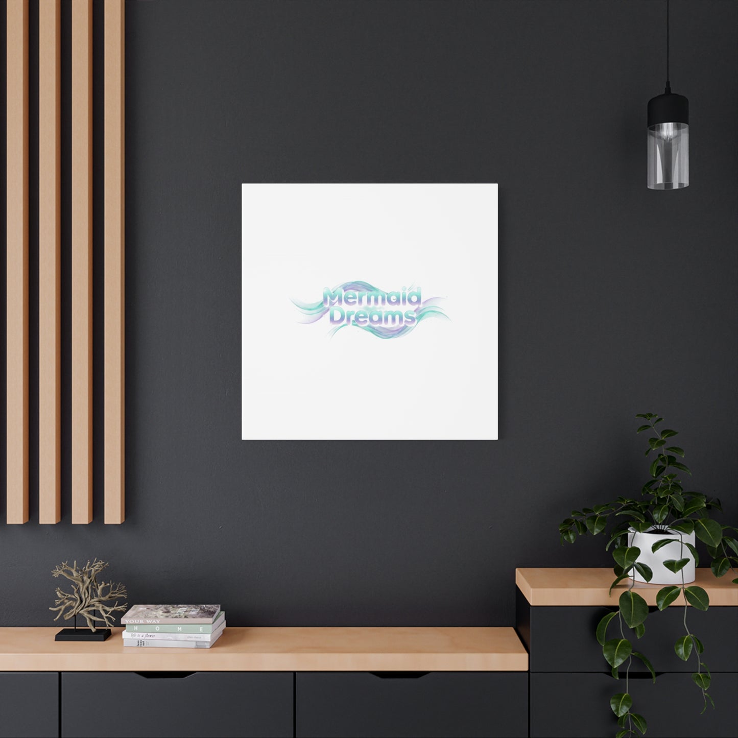 Mermaid Dreams Matte Canvas | iridescent text, pearly word accent