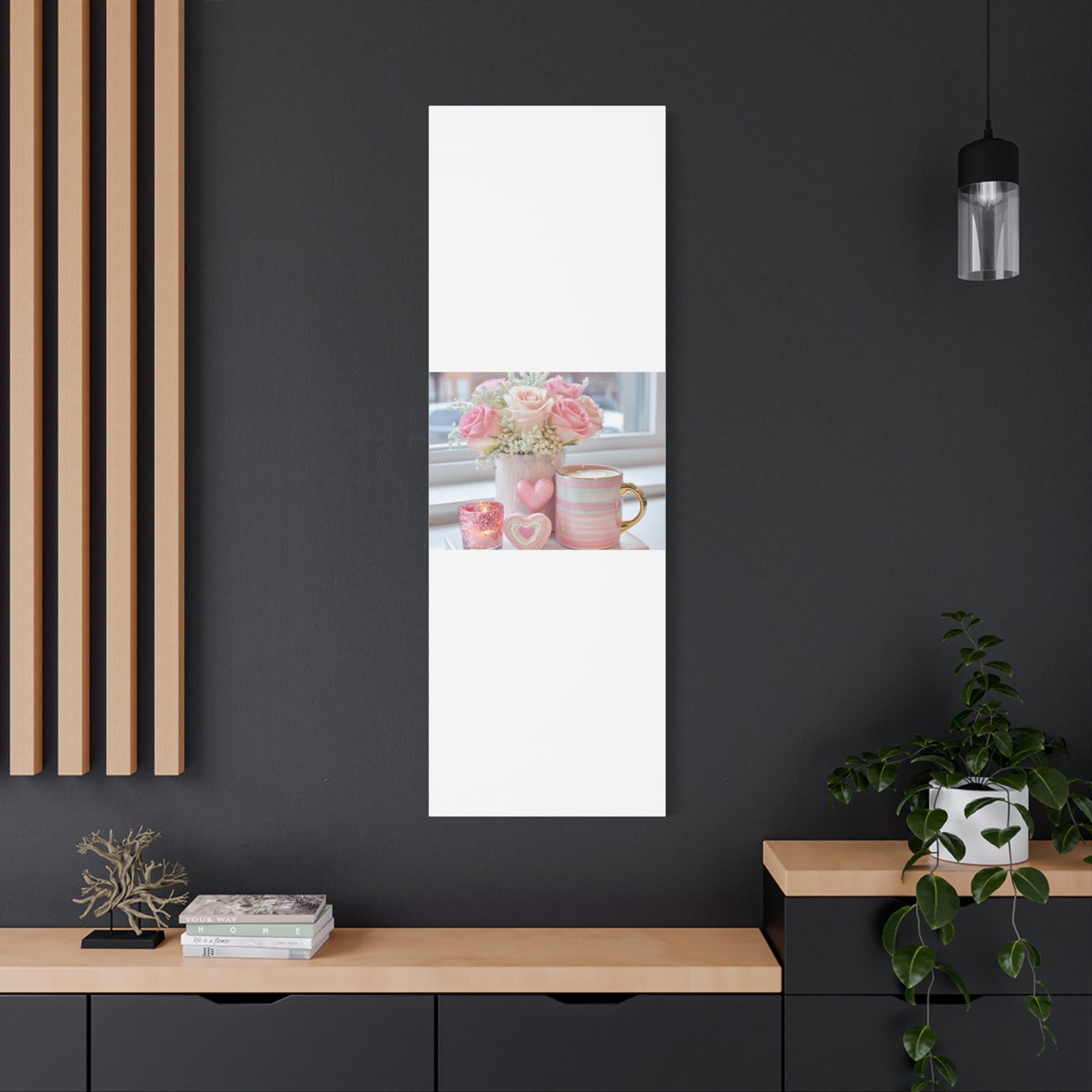 Pink Rose Bouquet with Mug Canvas