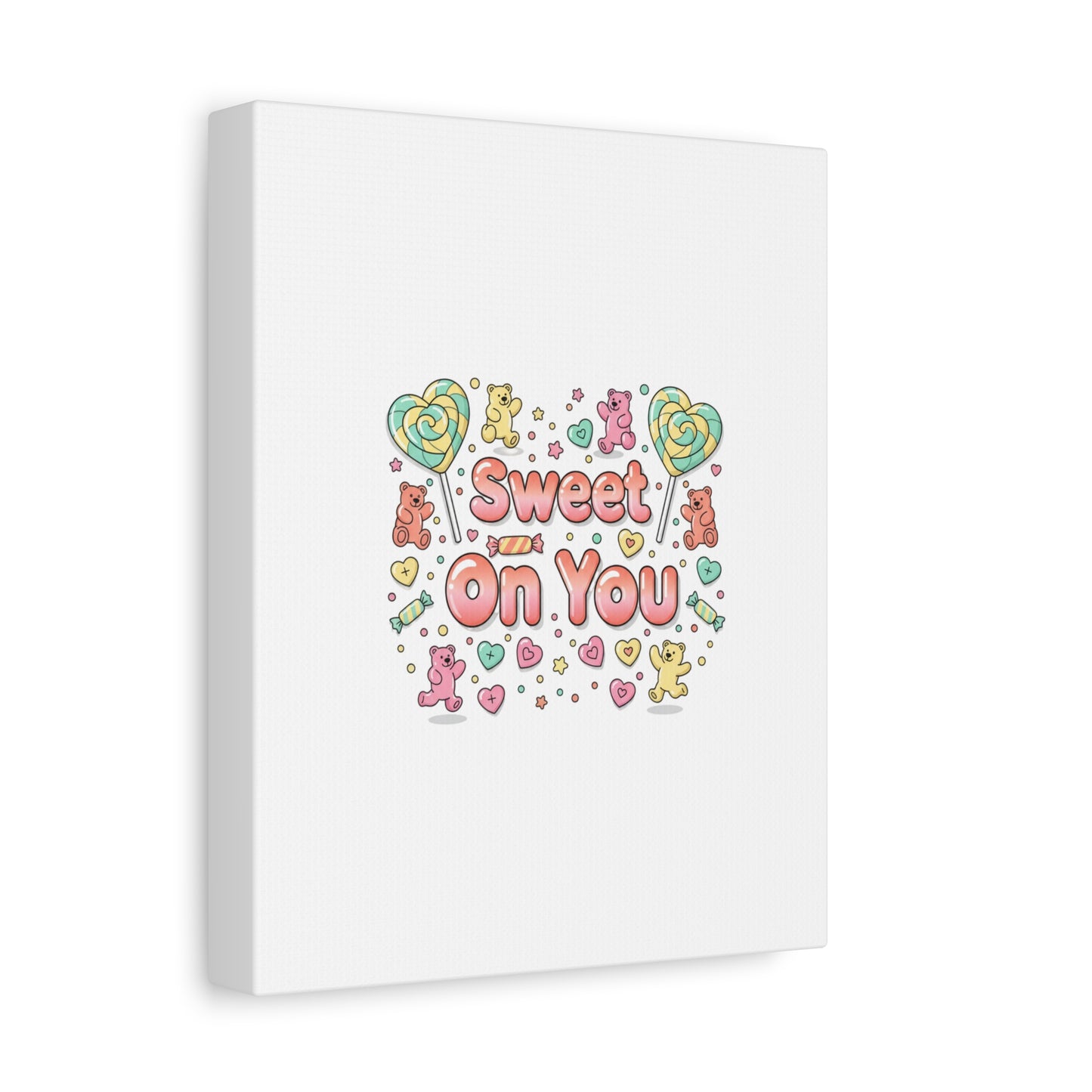 Sweet On You Canvas | Valentine Candycore heart candy pattern, pastel snackcore art