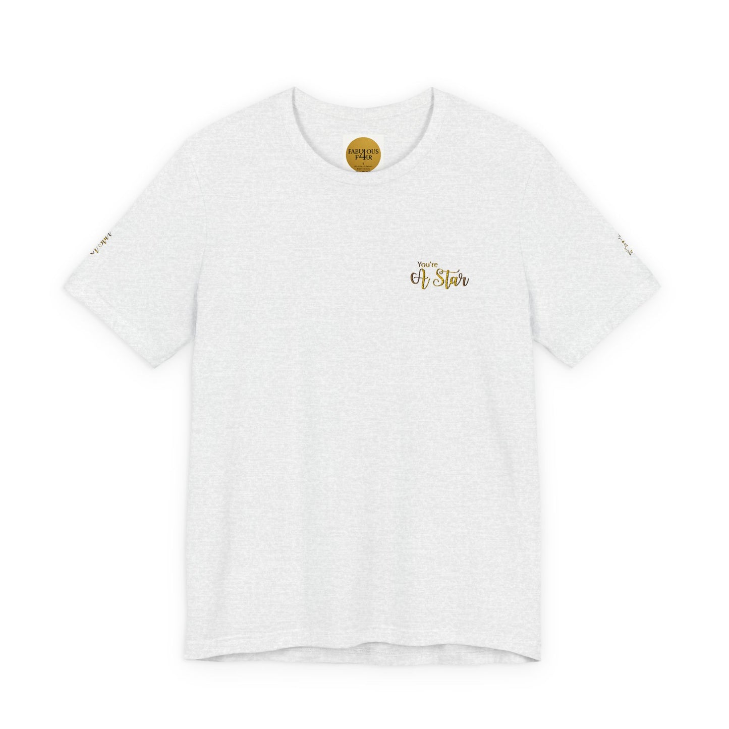 White Bee Graphic Tee — Small Chest & Sleeve Floral Bee Design