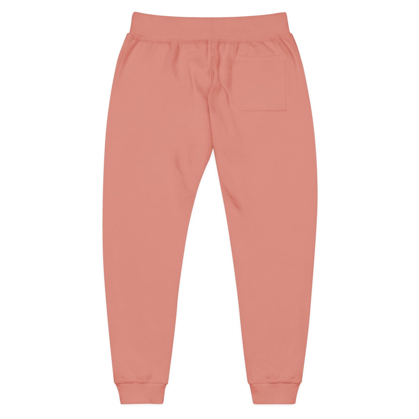 Embroidered Star Patch Sweatpants — White Fleece Joggers