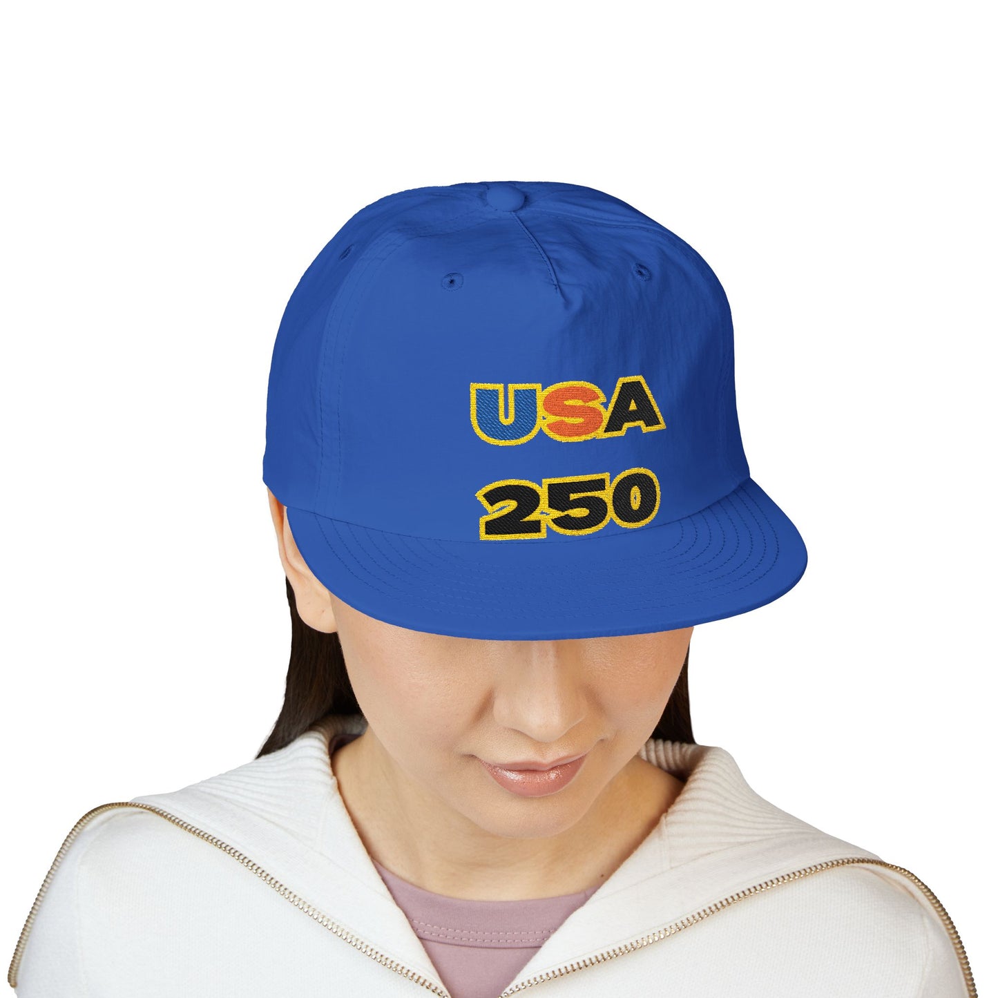 USA 250 Surf Cap | Embroidered Trucker Hat, White Snapback