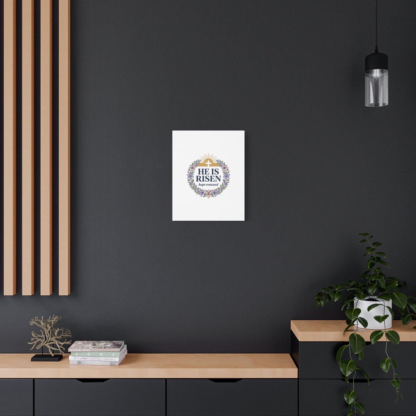 He Is Risen Canvas | Christian Easter Wall Art, Resurrection Scripture