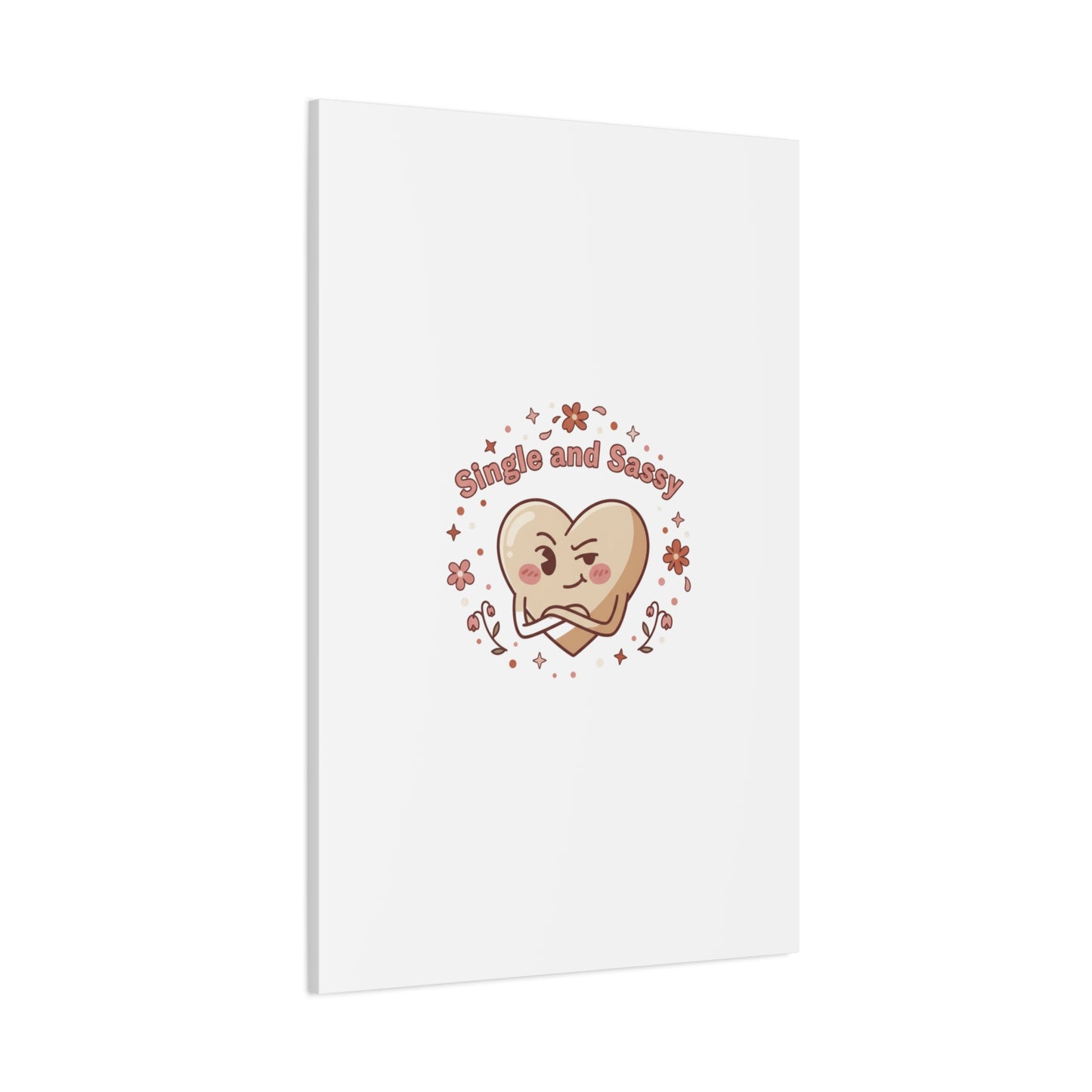 Single and Sassy Heart Canvas | Anti‑Valentine, Pastel Cynic Wall Art