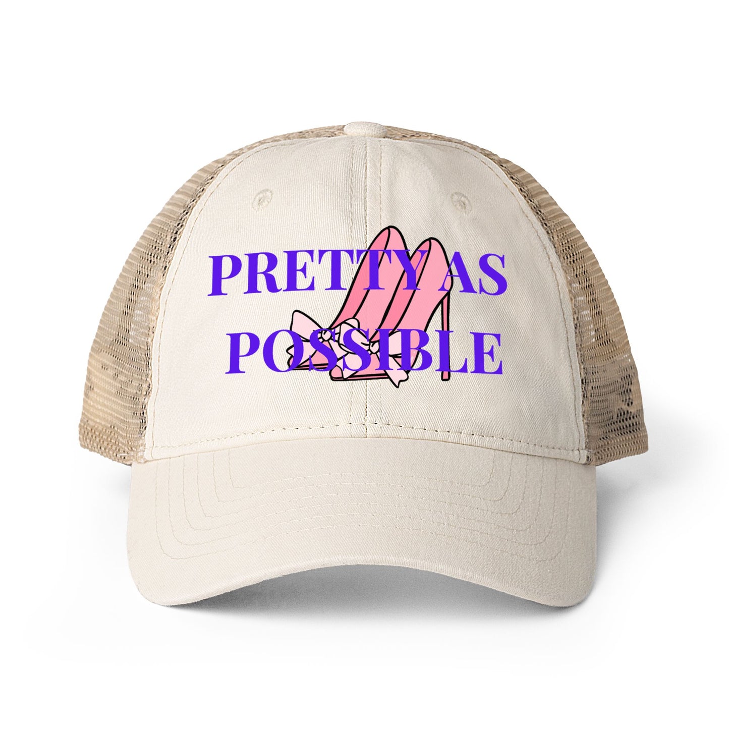 Pretty Is Possible Embroidered Trucker Hat  Inspirational Womens Cap Trendy  Hat  Cute Motivational Gif