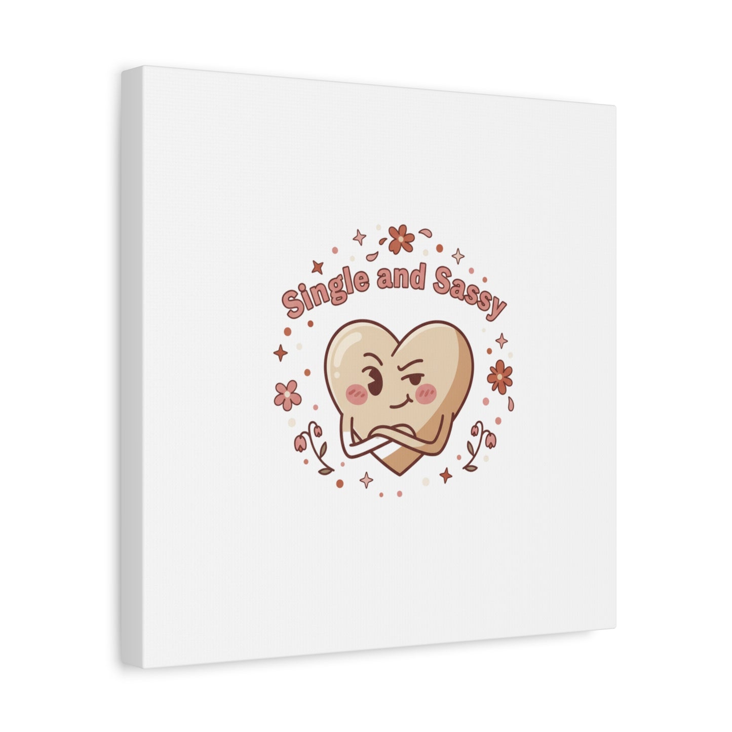 Single and Sassy Heart Canvas | Anti‑Valentine, Pastel Cynic Wall Art