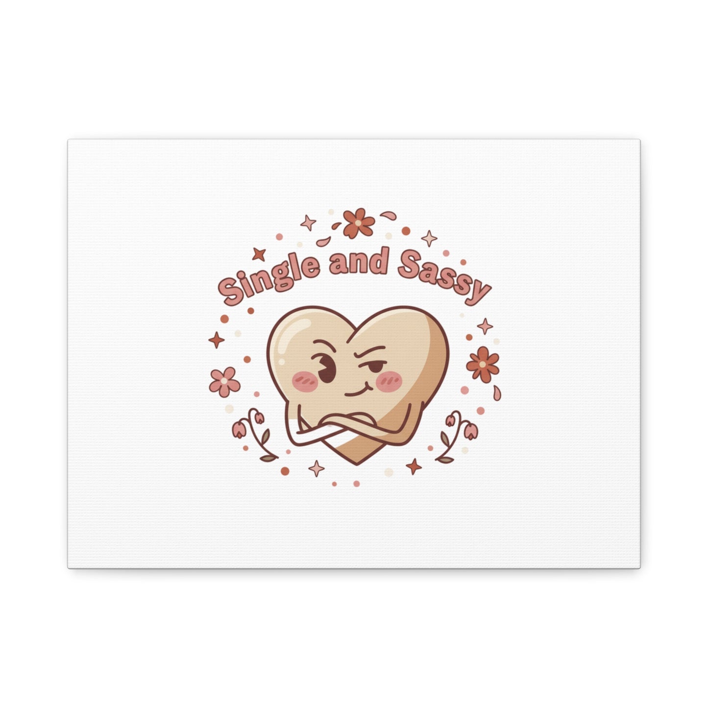 Single and Sassy Heart Canvas | Anti‑Valentine, Pastel Cynic Wall Art