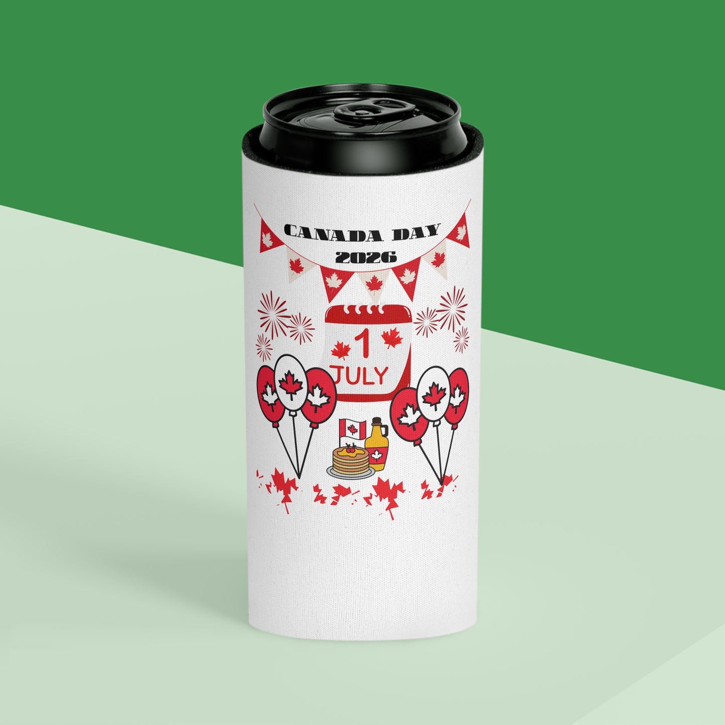 Canada Day Can Cooler — Happy Canada Day 1 July Patriotic Beverage Koozie