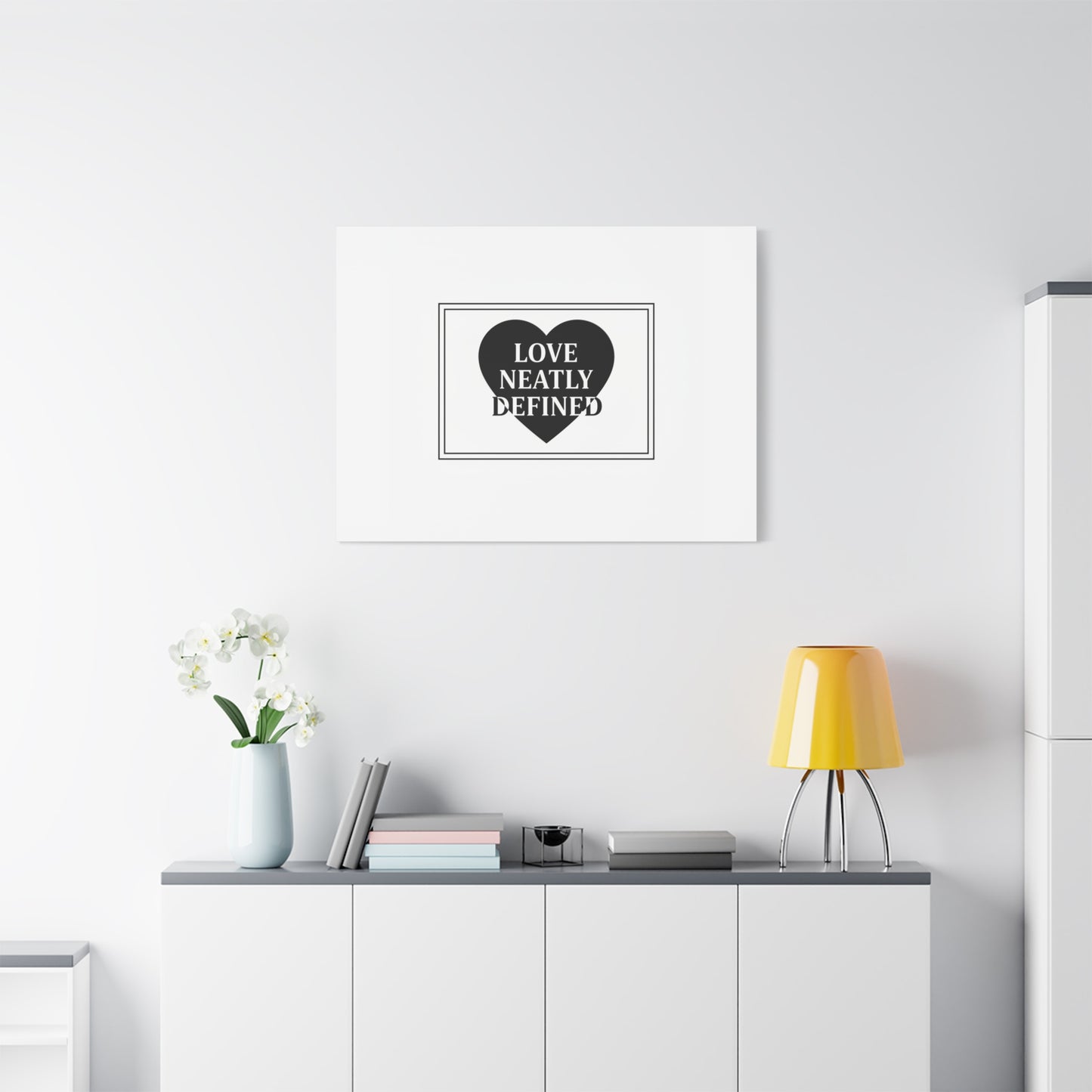 Love Neatly Defined Canvas, editorial black and white love print | elegant typography poster