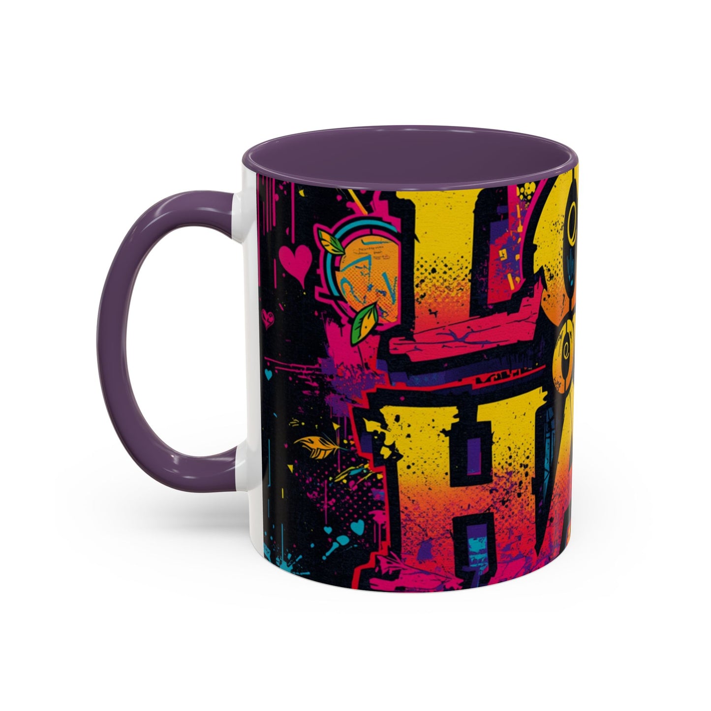Love Over Hate Accent Coffee Mug — 11/15 oz Inspirational Ceramic Mug