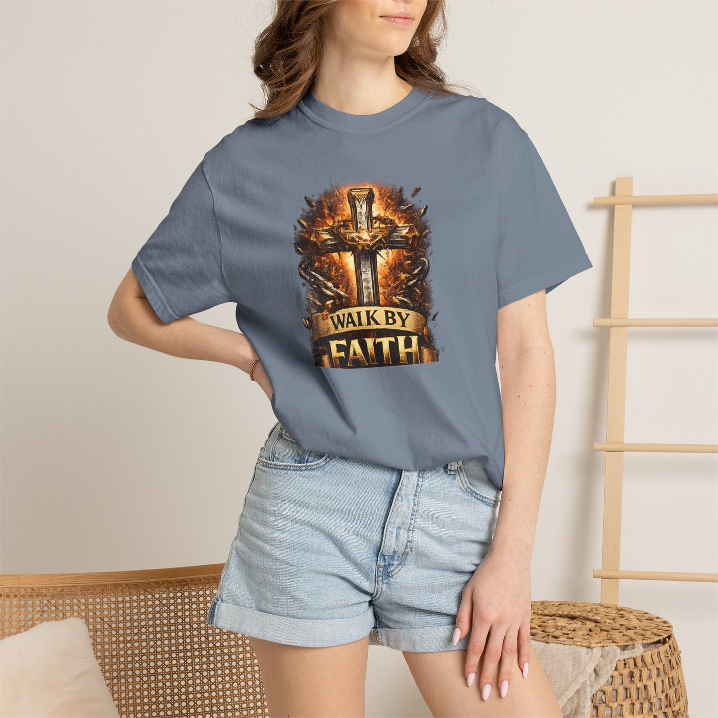 Walk By Faith T-Shirt — Christian Armor Graphic Tee