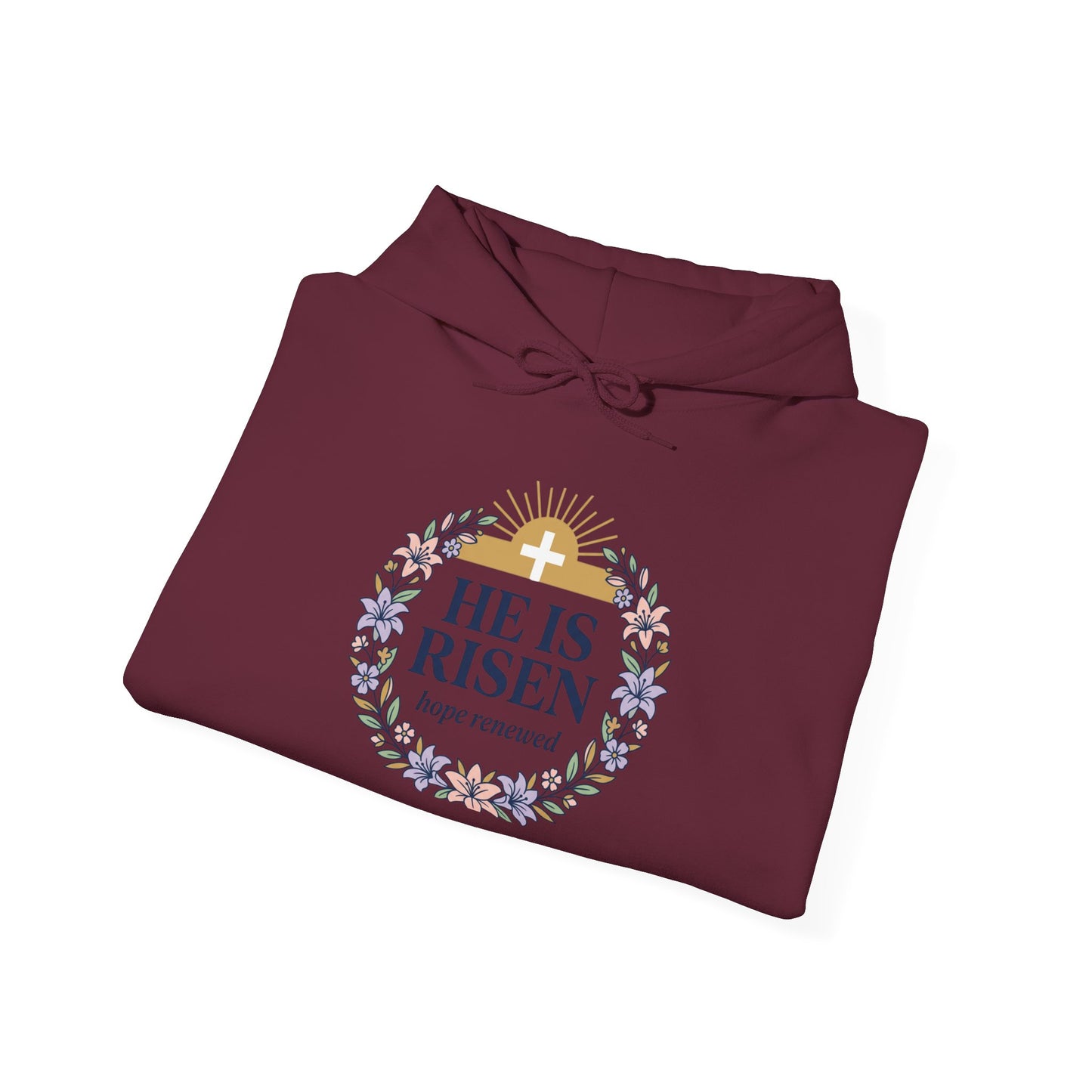 He Is Risen wreath hoodie | Christian Easter sweatshirt, resurrection apparel
