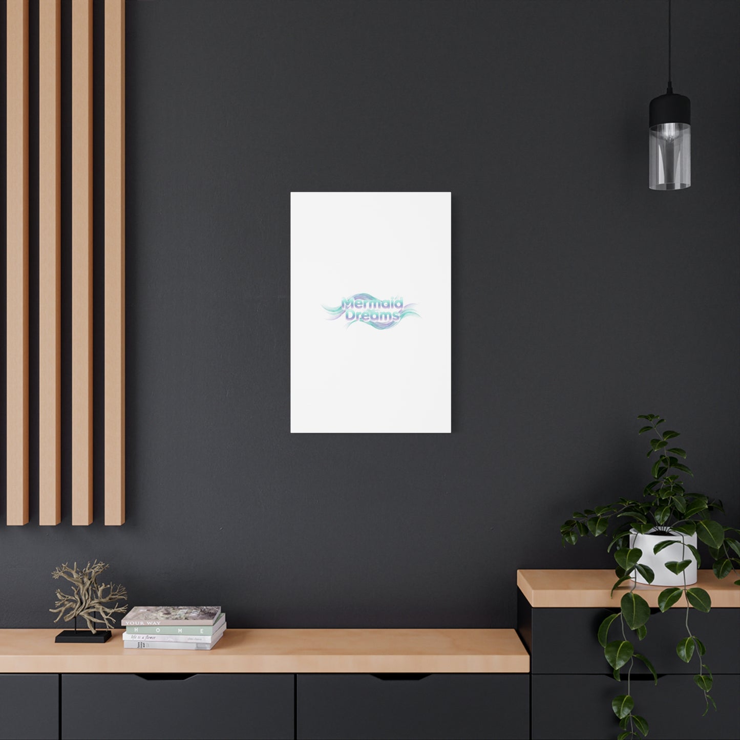 Mermaid Dreams Matte Canvas | iridescent text, pearly word accent