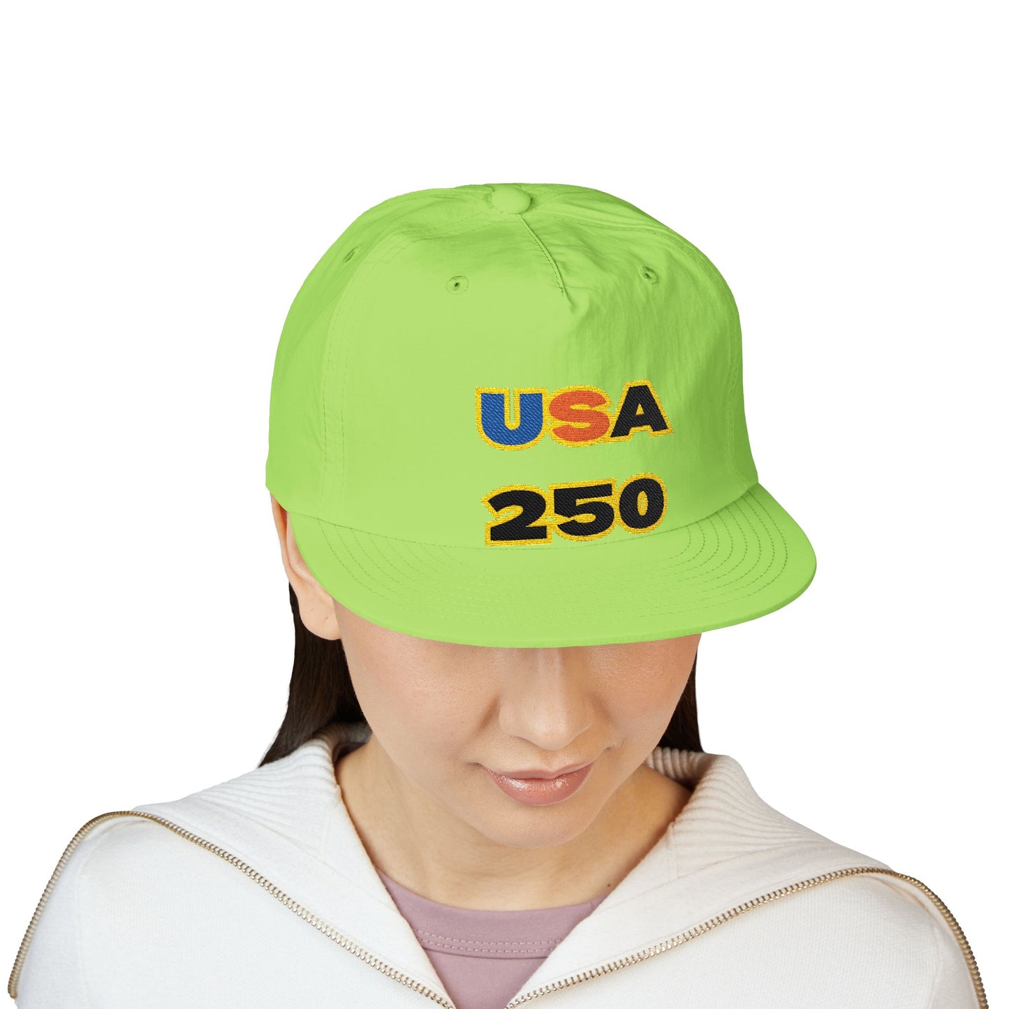 USA 250 Surf Cap | Embroidered Trucker Hat, White Snapback