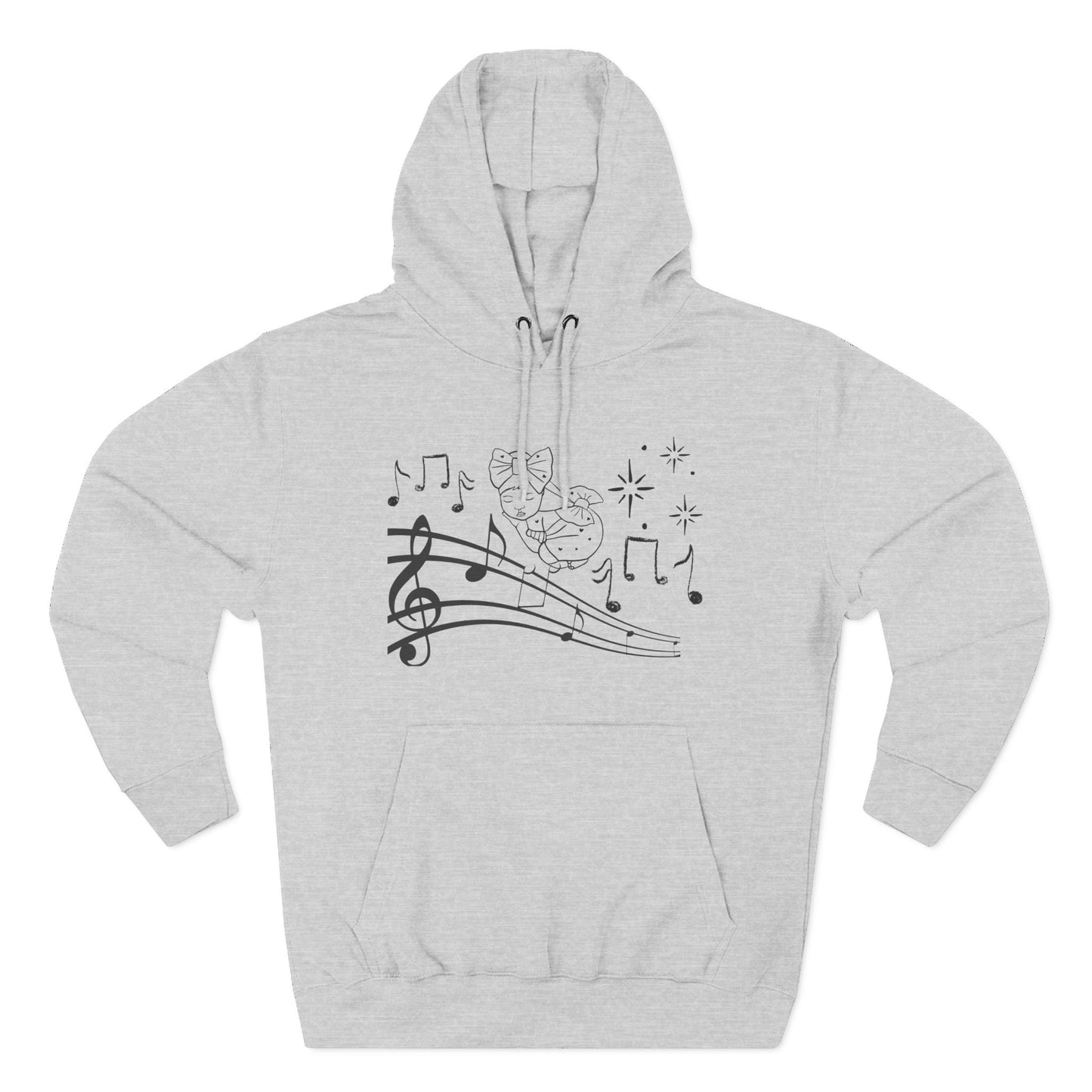 Musical Notes Hoodie – Cute Bunny on Staff Graphic Pullover