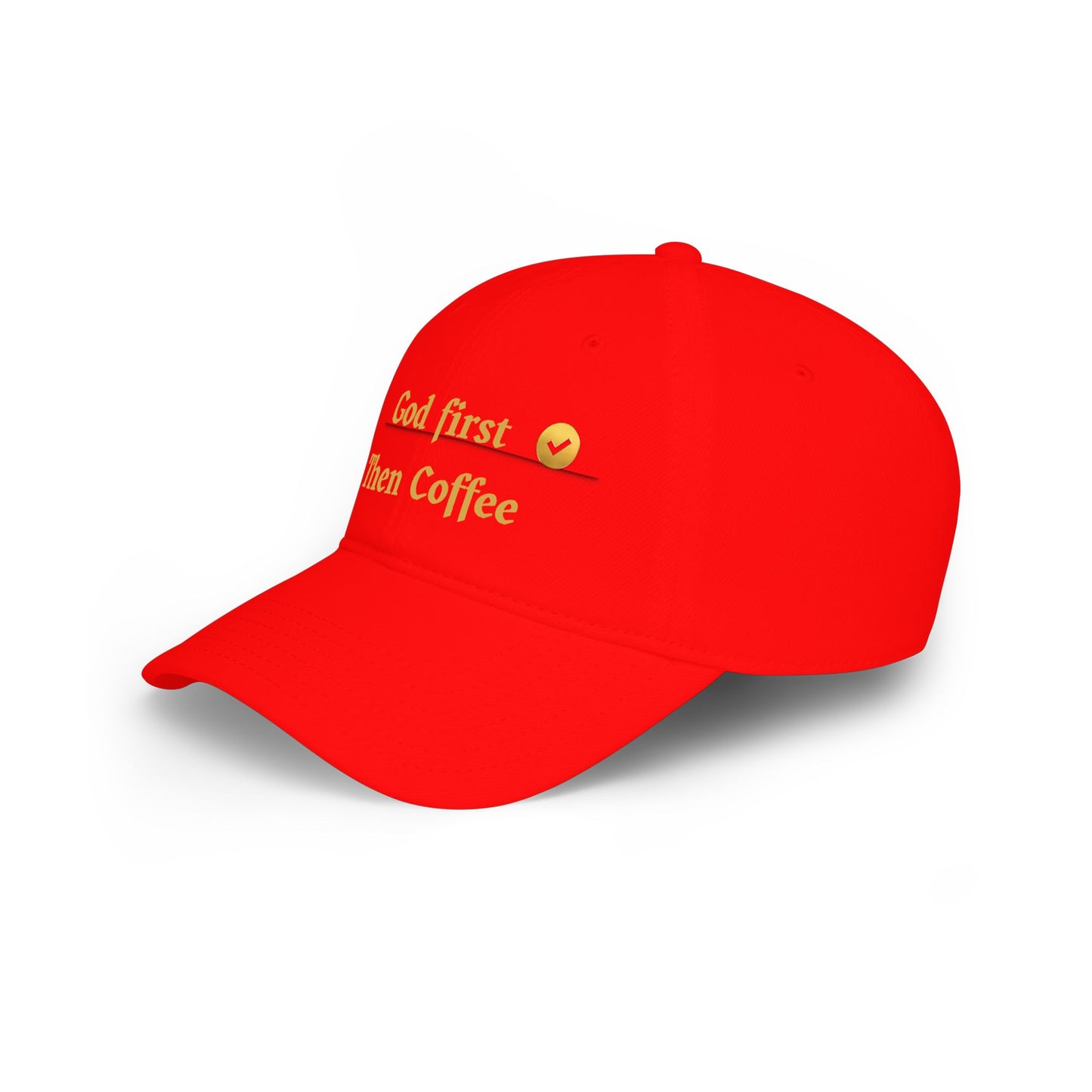 God First Then Coffee Baseball Cap - Christian Faith Prayer Hat