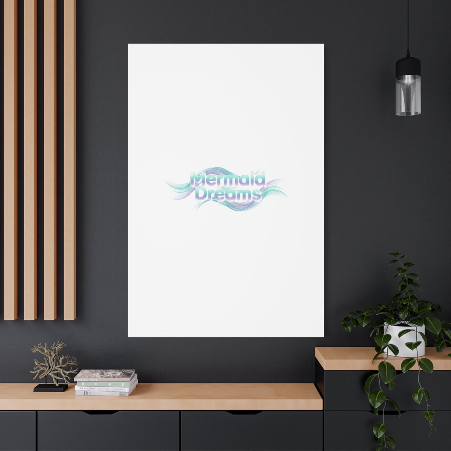 Mermaid Dreams Matte Canvas | iridescent text, pearly word accent