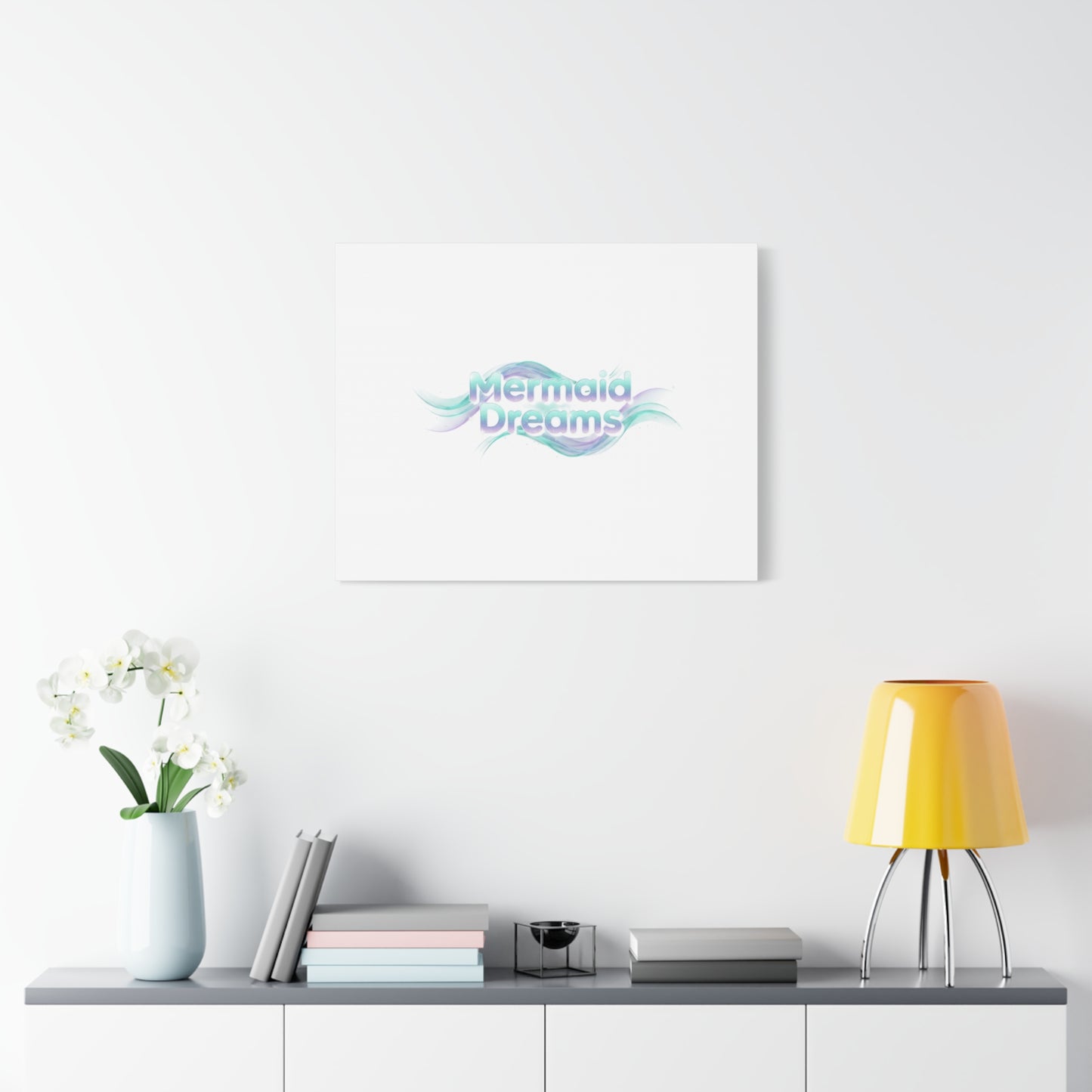 Mermaid Dreams Matte Canvas | iridescent text, pearly word accent