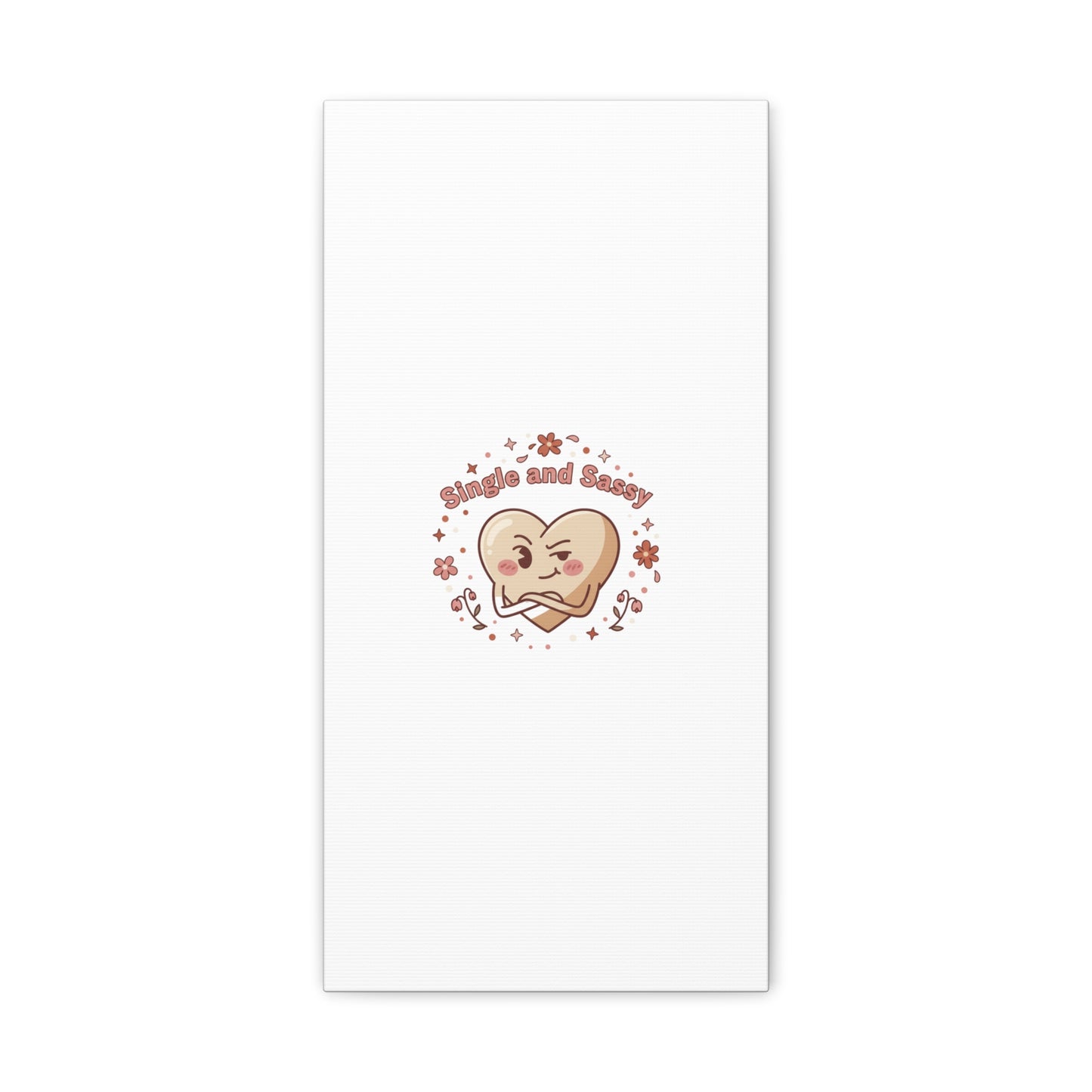 Single and Sassy Heart Canvas | Anti‑Valentine, Pastel Cynic Wall Art