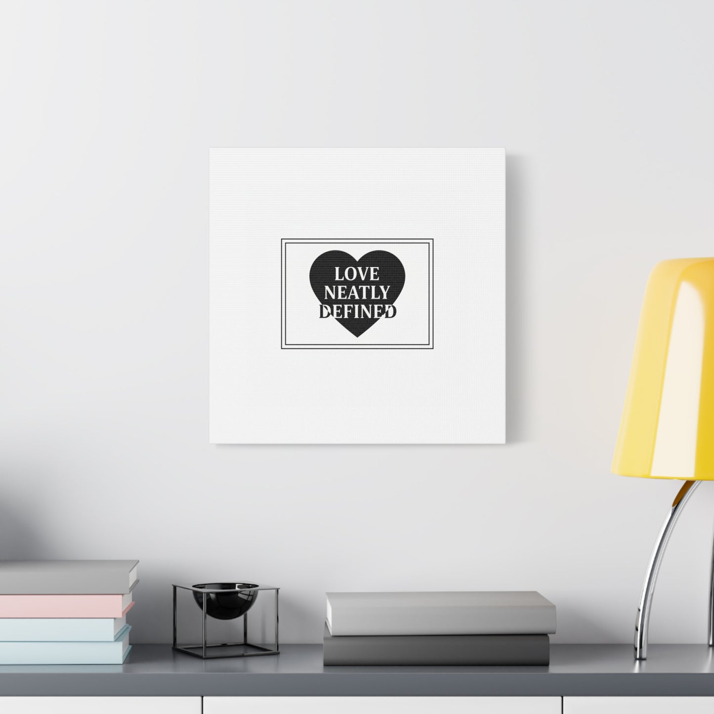 Love Neatly Defined Canvas, editorial black and white love print | elegant typography poster