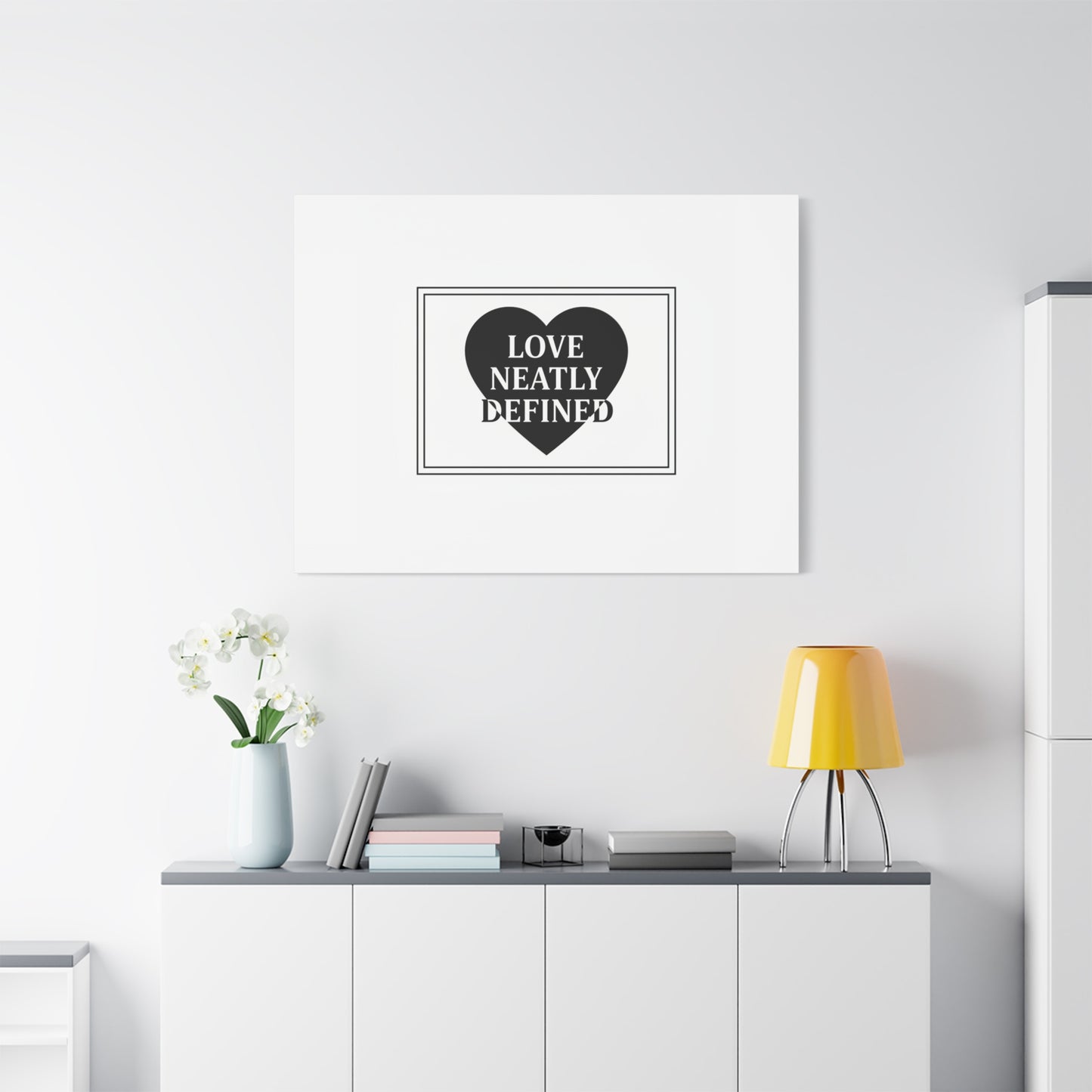 Love Neatly Defined Canvas, editorial black and white love print | elegant typography poster
