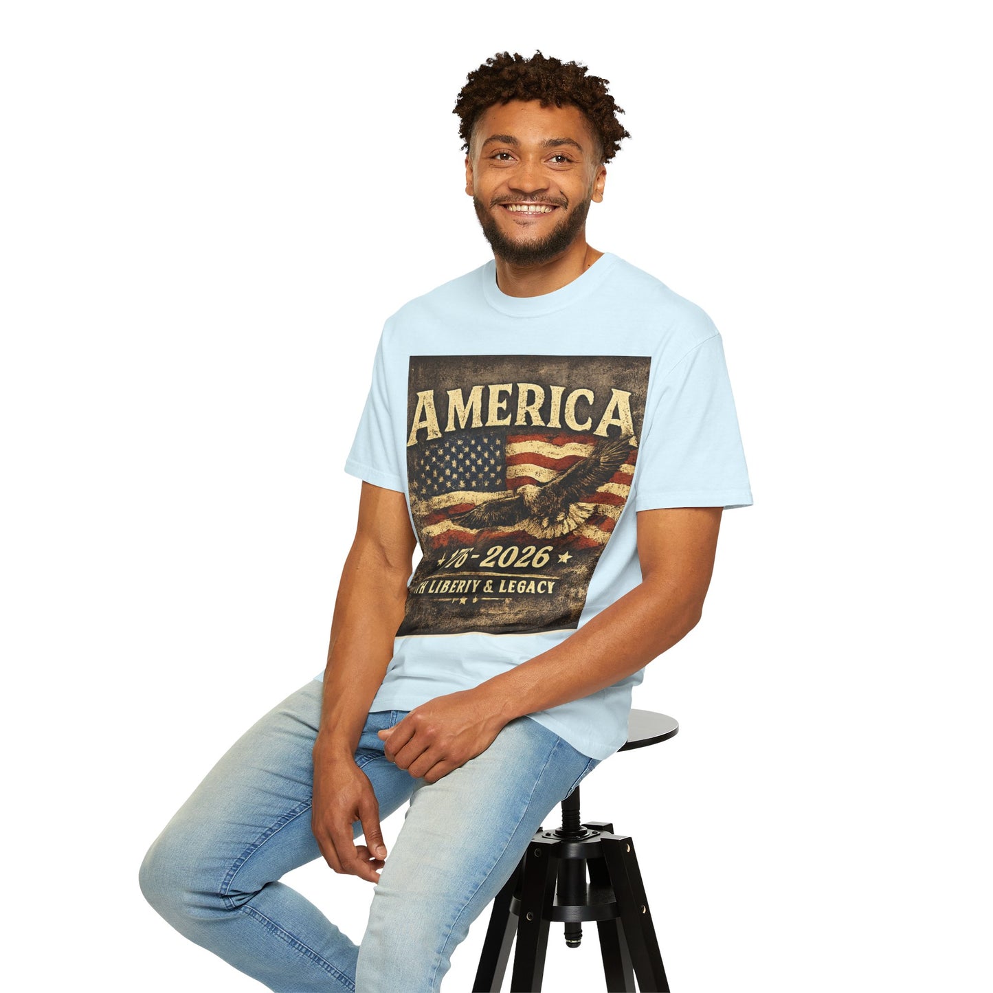 America 1776-2026 Vintage Flag Eagle T-shirt