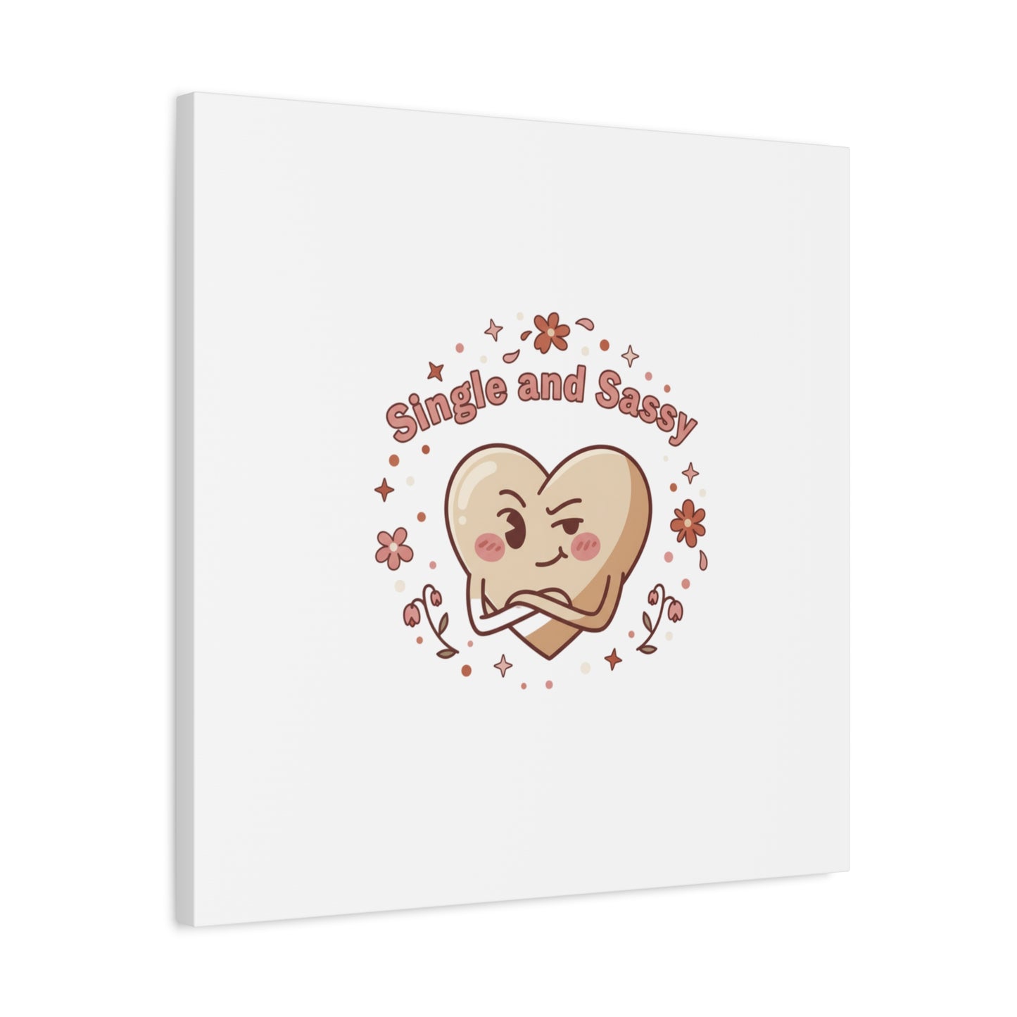Single and Sassy Heart Canvas | Anti‑Valentine, Pastel Cynic Wall Art