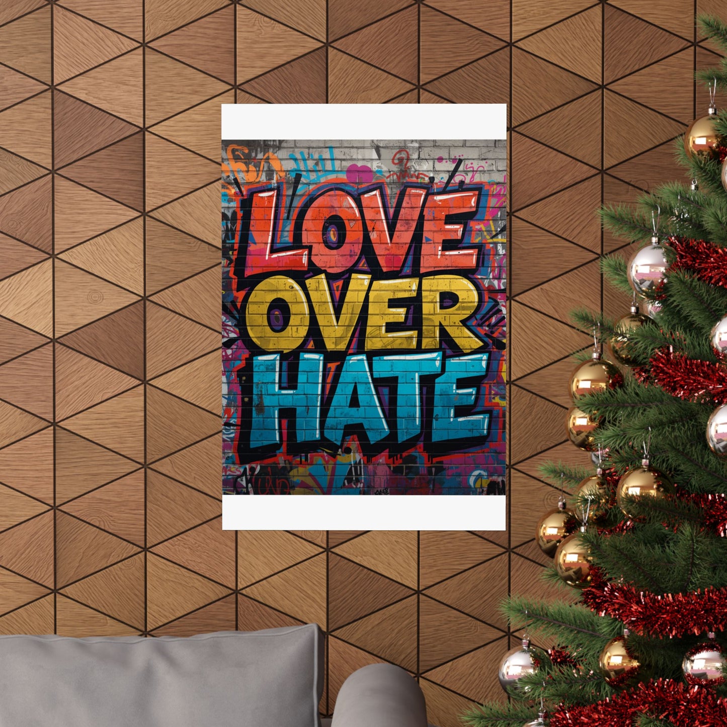 Love Over Hate Matte Poster — Bold Graffiti Street Art Wall Print