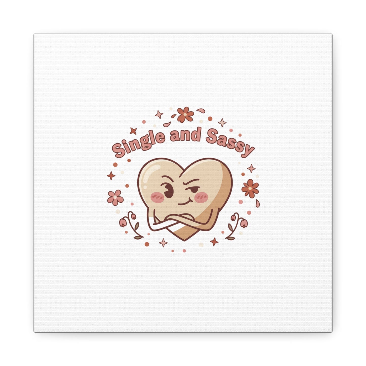 Single and Sassy Heart Canvas | Anti‑Valentine, Pastel Cynic Wall Art