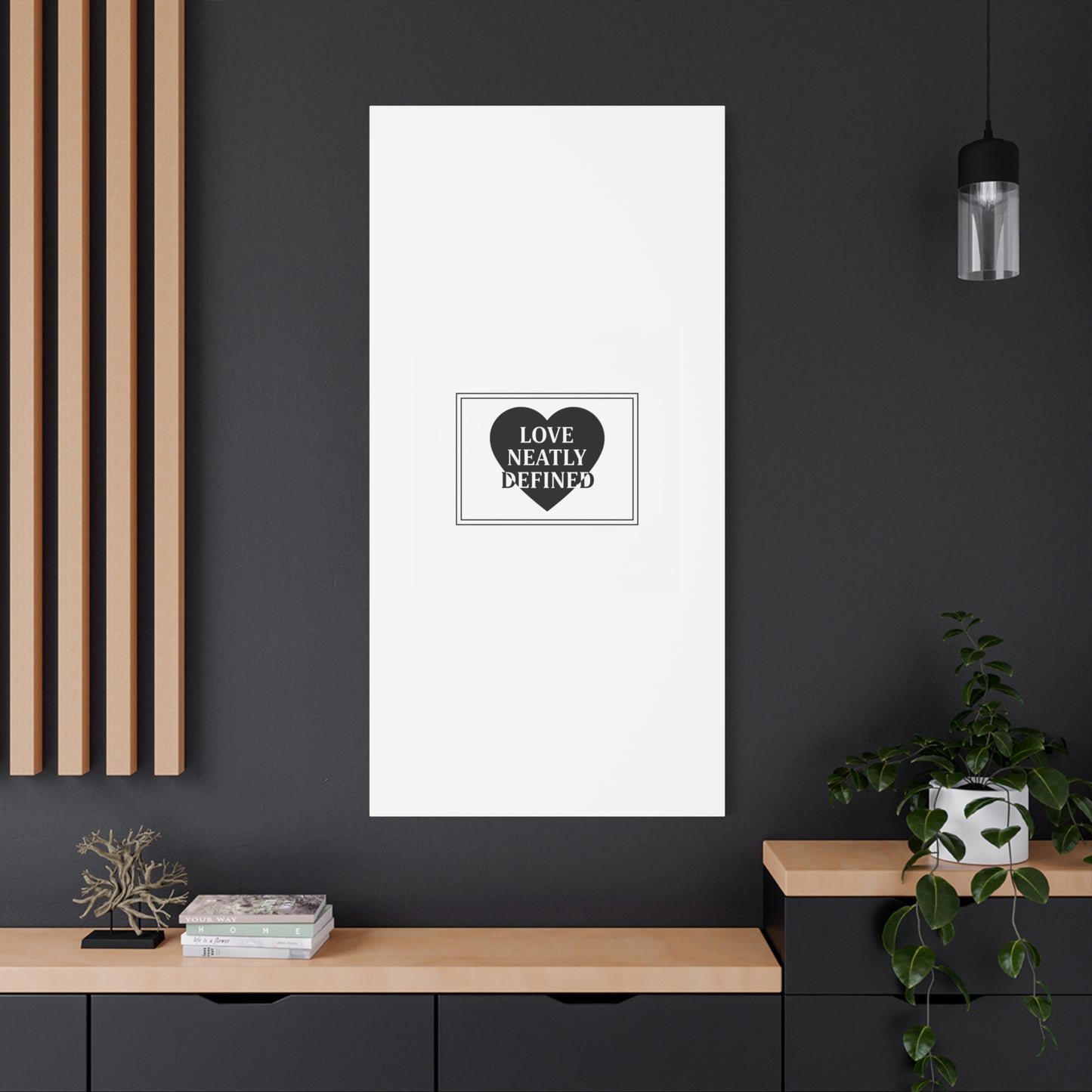Love Neatly Defined Canvas, editorial black and white love print | elegant typography poster