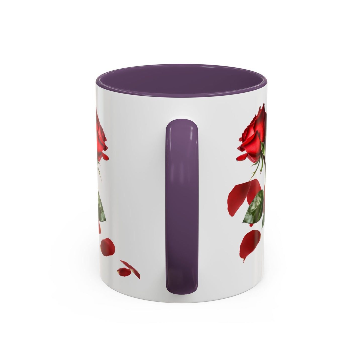 Red Rose Petals Accent Coffee Mug | 11oz 15oz