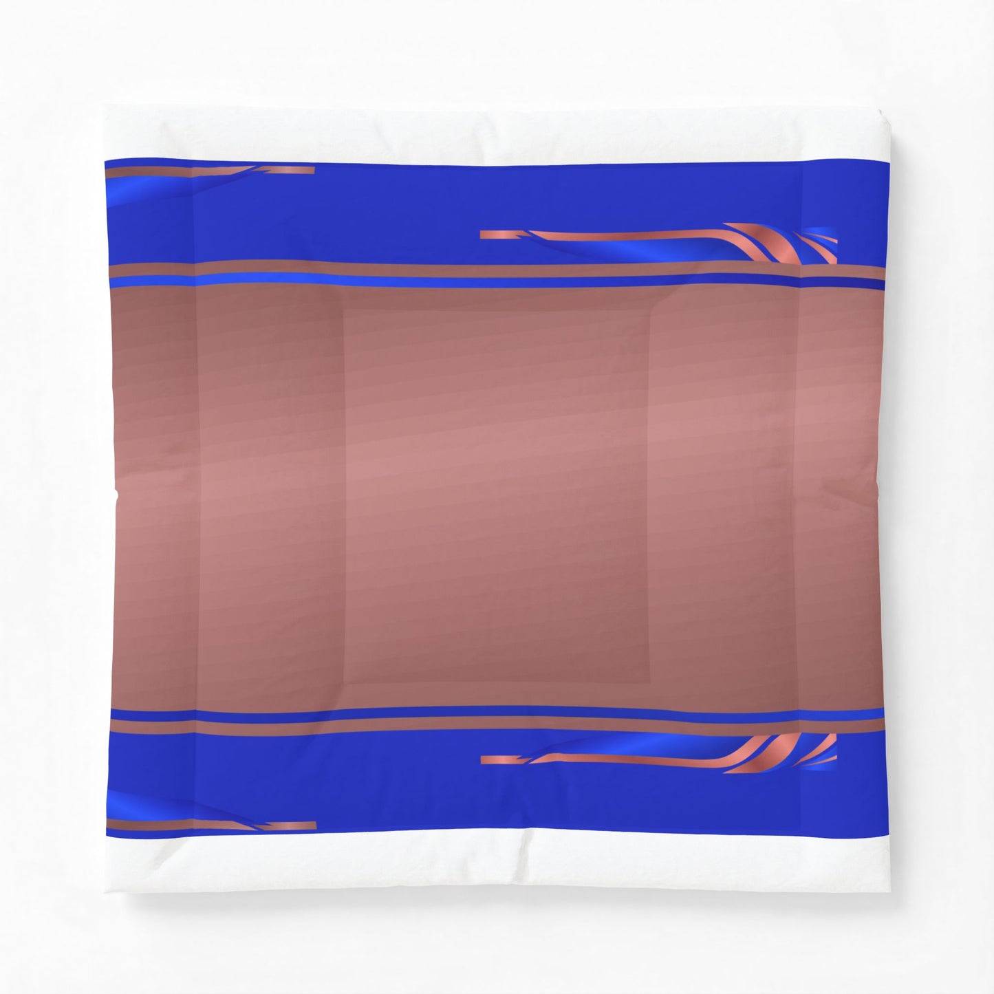 Golden Ribbon Cotton Comforter – Modern Minimalist Bedspread with Blue & Red Accents